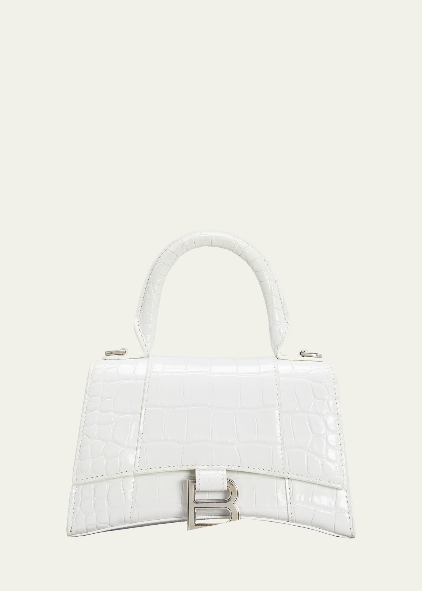 Balenciaga Hourglass Xs Crocodile-embossed Top-handle Bag In Lilac