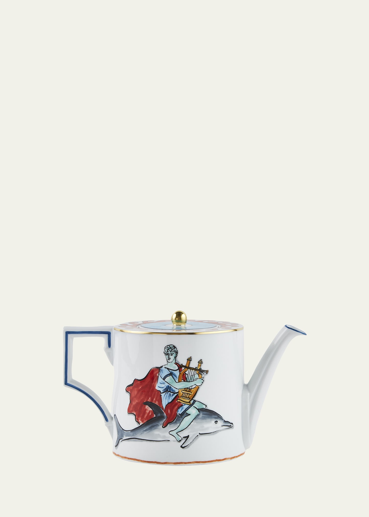 Neptune's Voyage Teapot, White