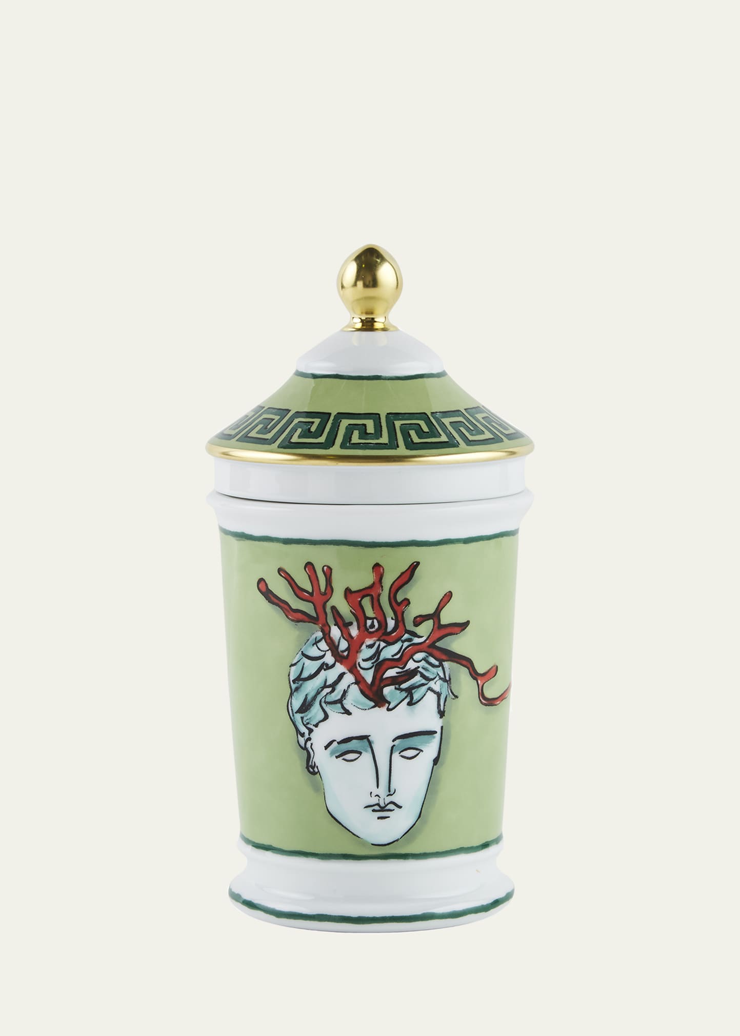 Ginori 1735 Neptune's Voyage Pharmacy Jar, Green