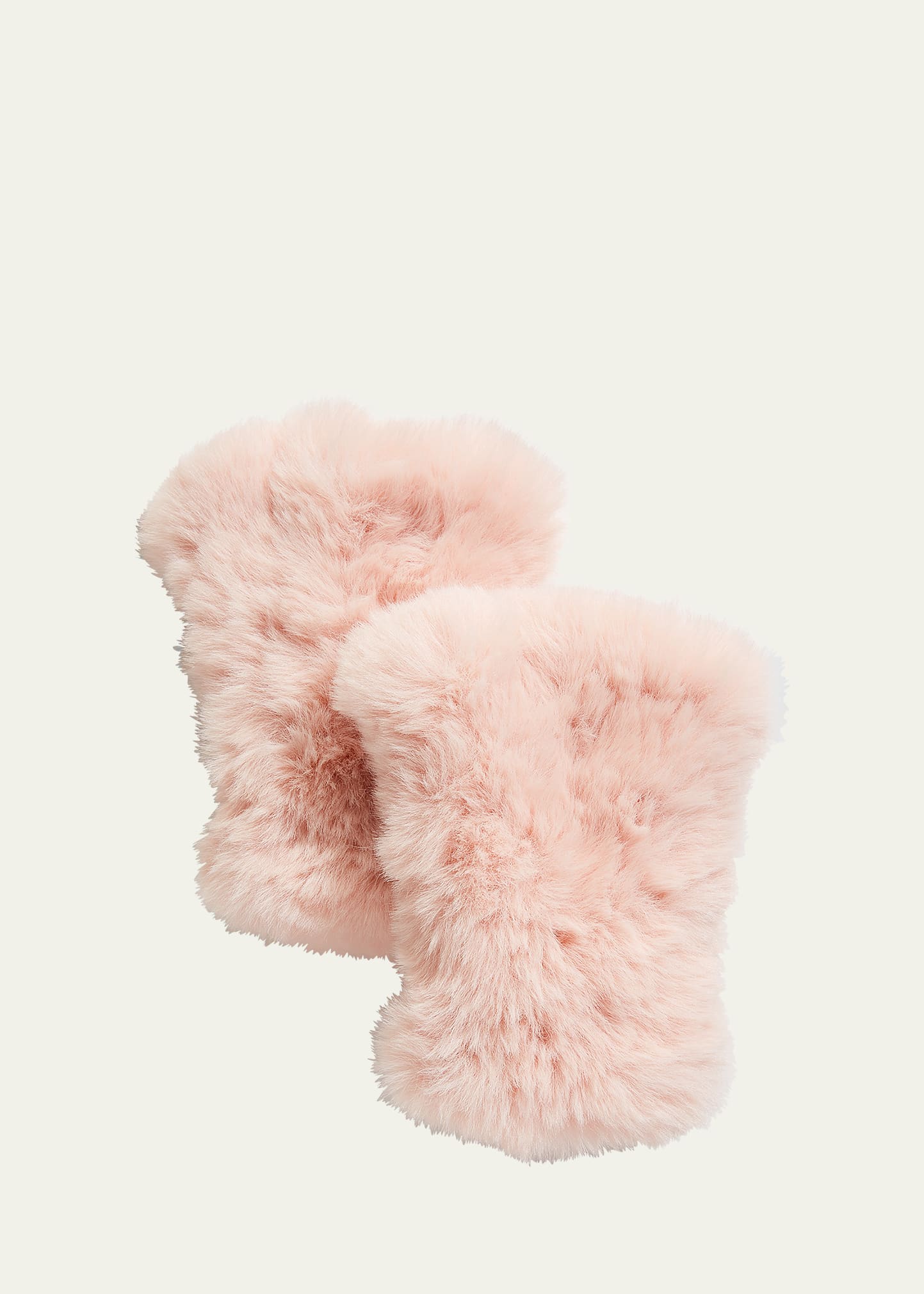 SURELL ACCESSORIES FAUX FUR KNITTED FINGERLESS MITTENS