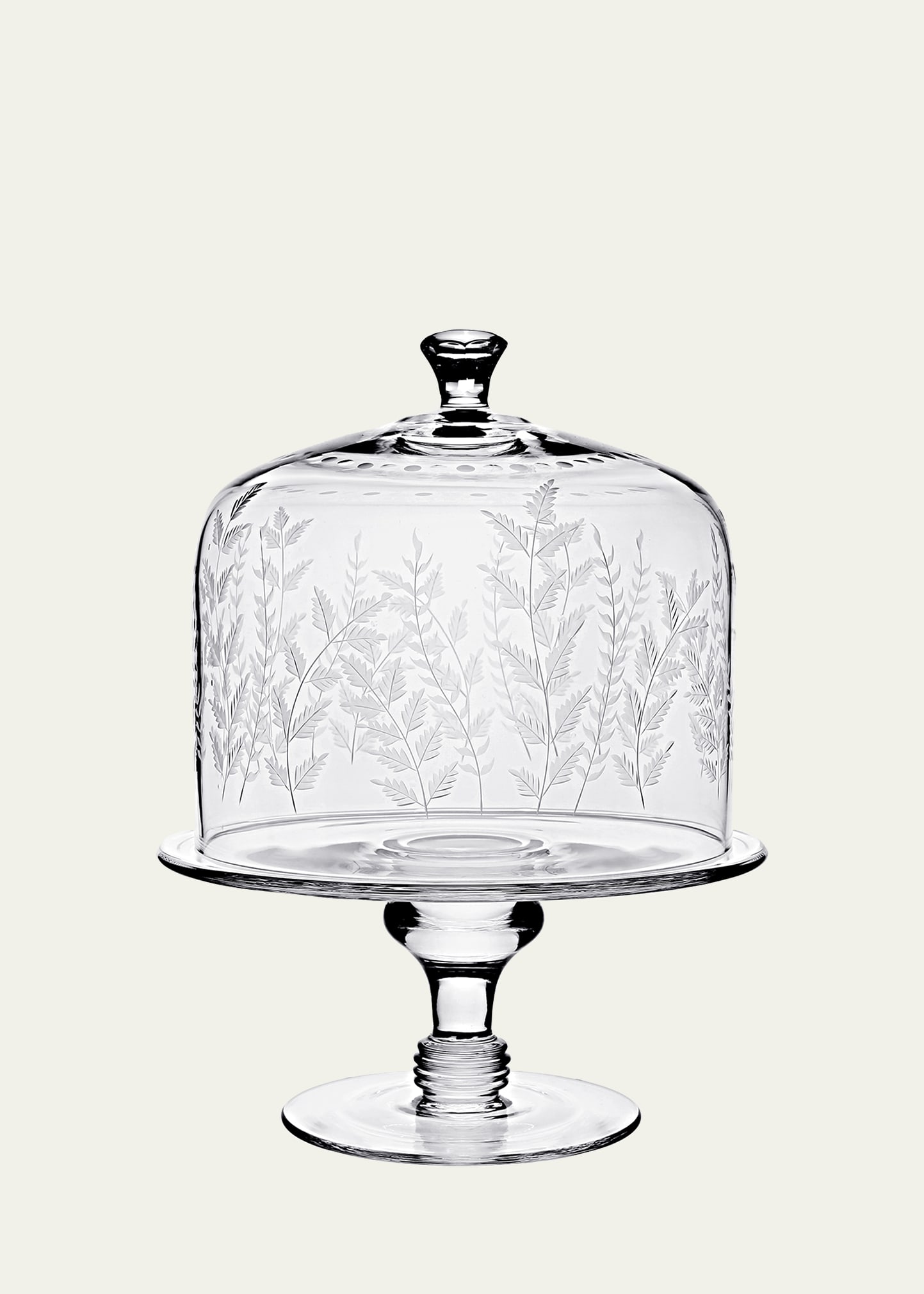 William Yeoward Crystal Fern Cake Stand & Dome In Clear