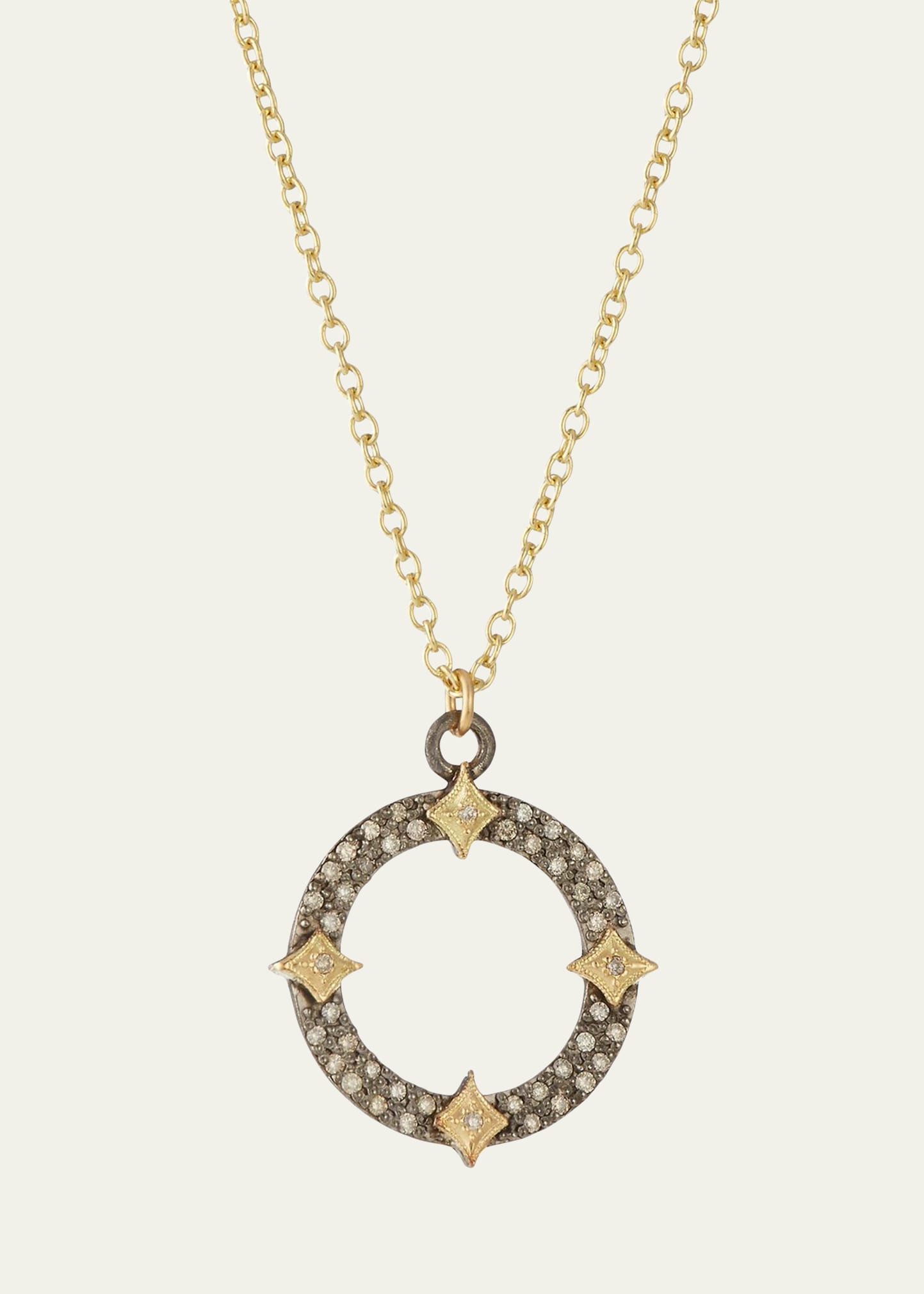 Armenta Old World Diamond Open Pendant Necklace w/ Crivelli