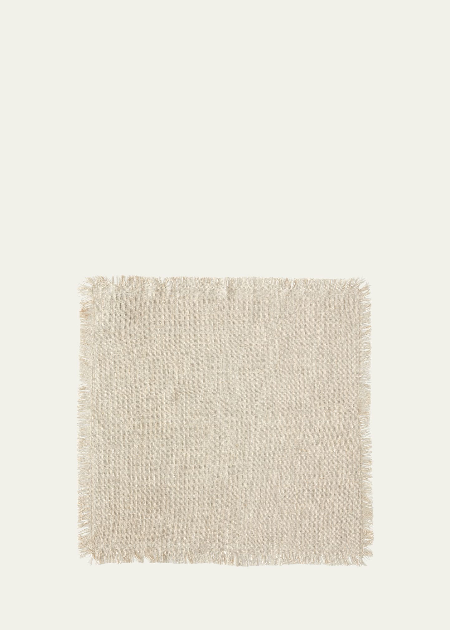 Kim Seybert Fringe Linen Napkin In White/silver