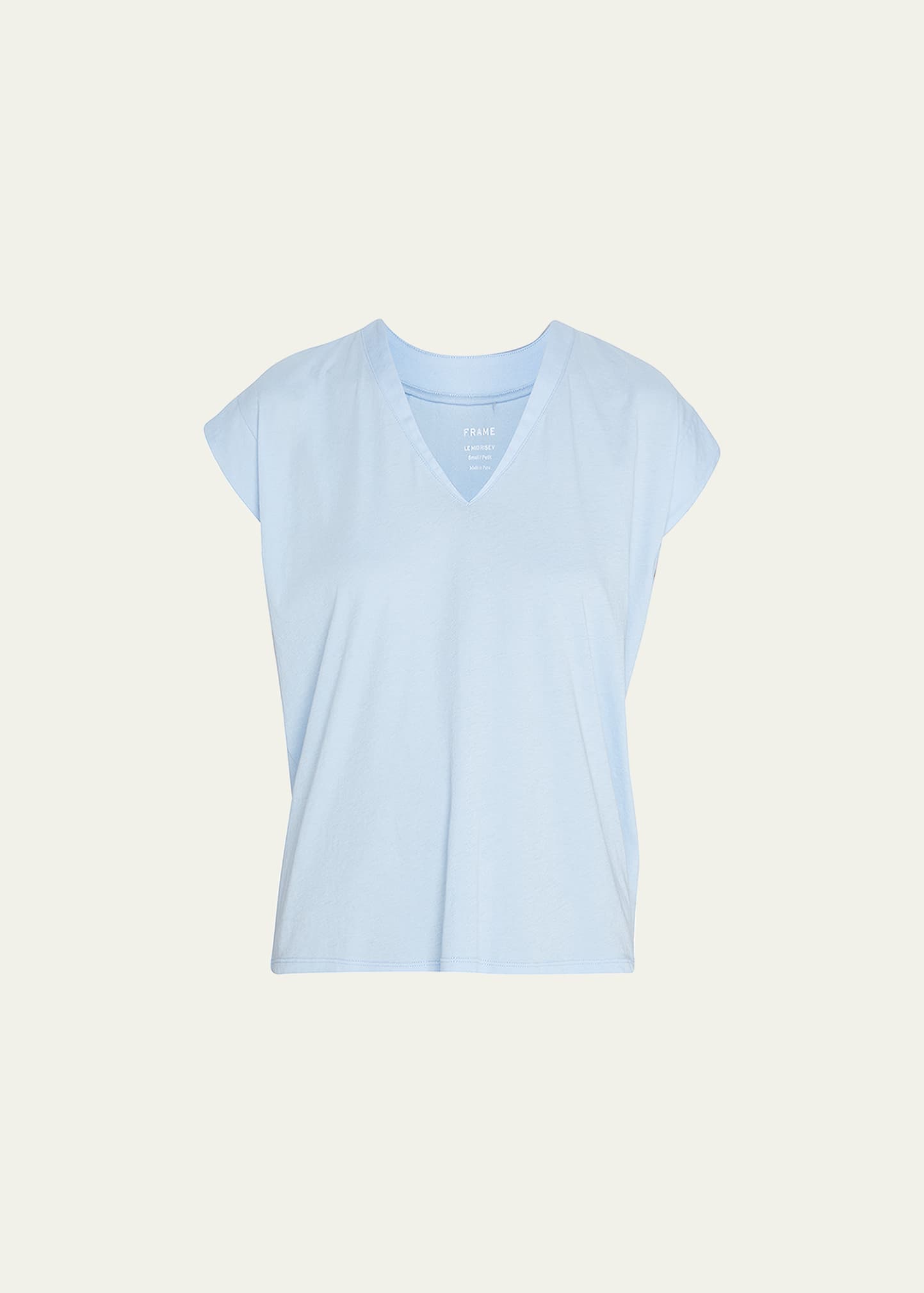 Shop Frame Le Mid Rise V-neck Tee In Fatigue