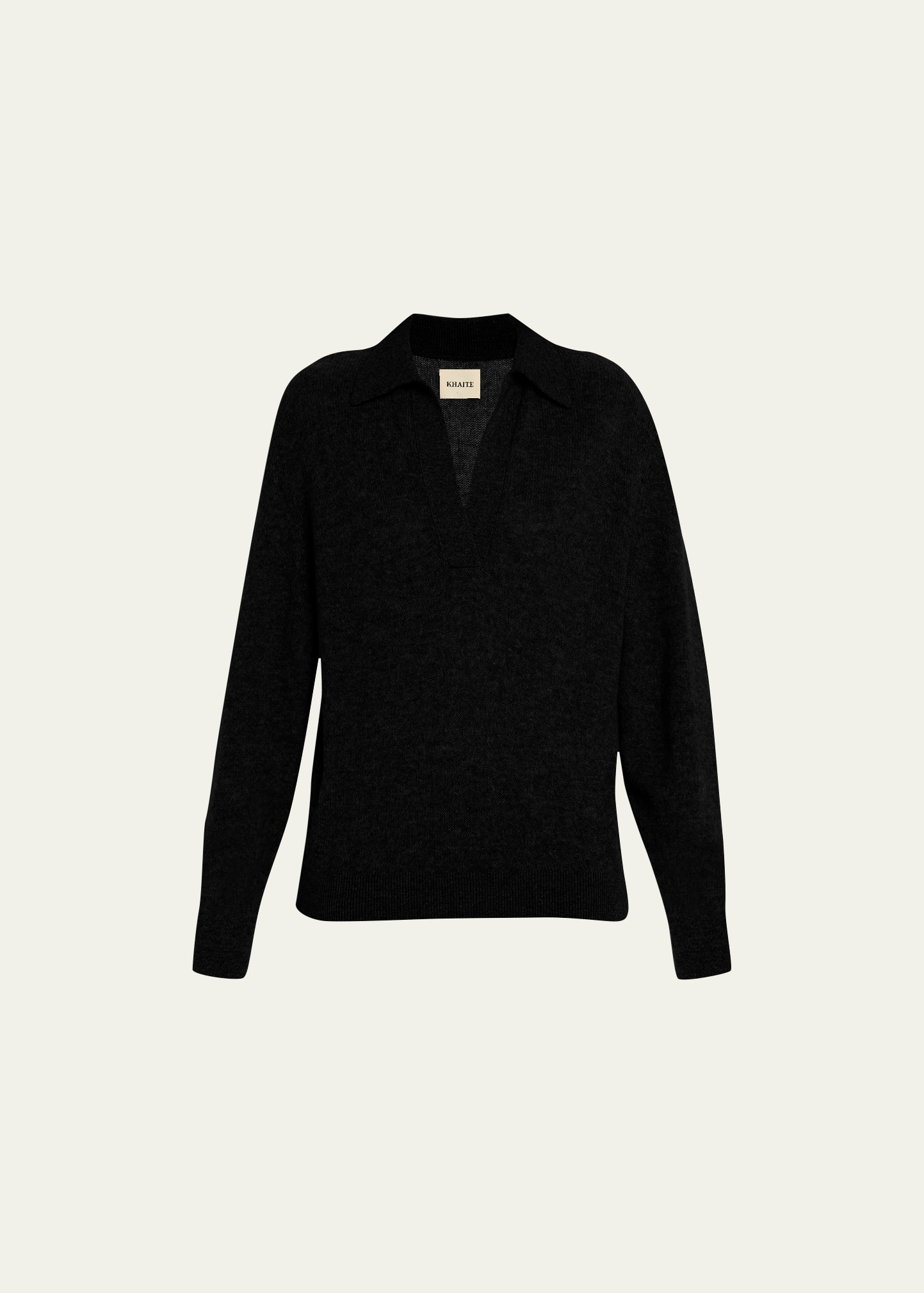 Shop Khaite Jo Cashmere Featherweight-knit Sweater In Black