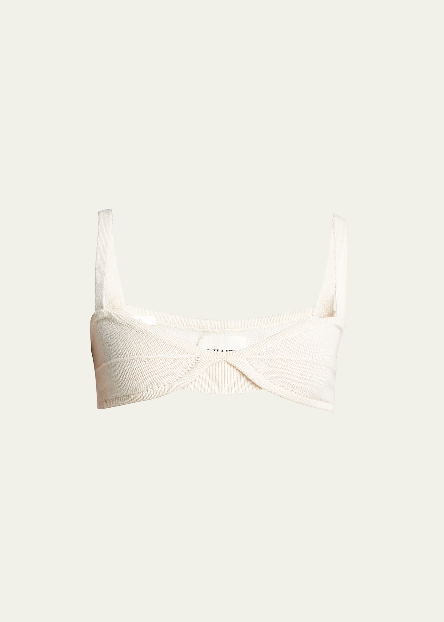 Khaite Eda Knitted Cashmere Bralette In Custard