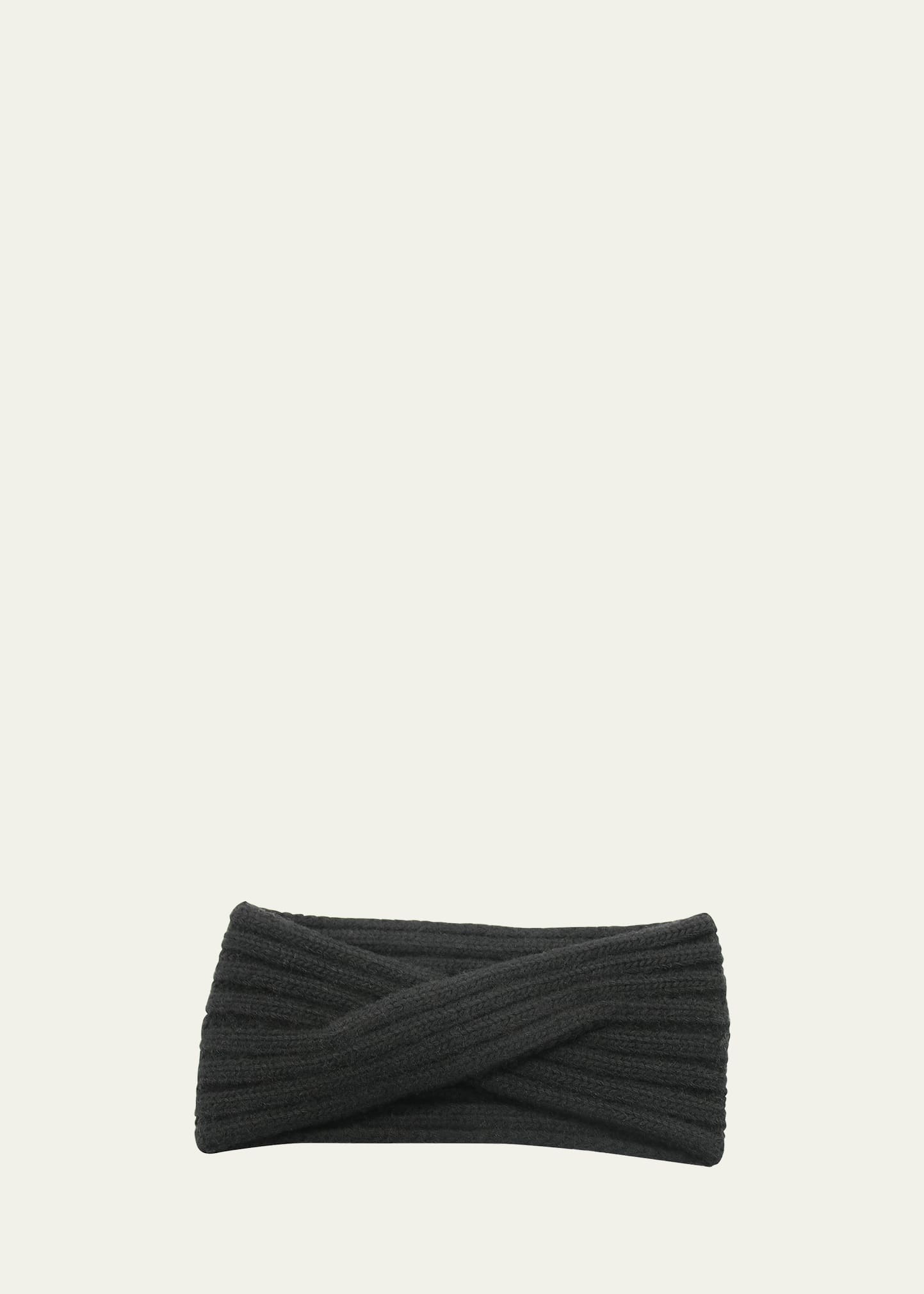 Portolano Ribbed-knit Cashmere Headband In Black