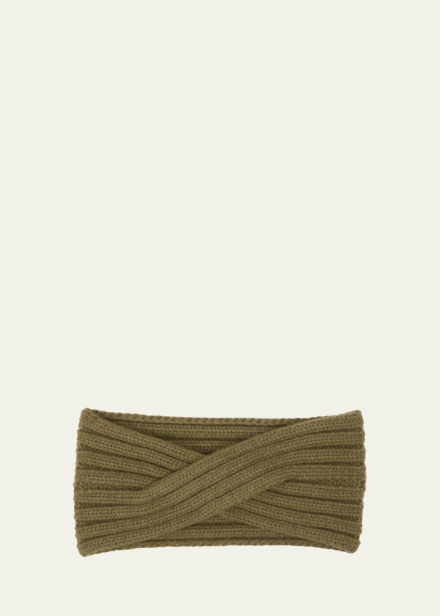 Portolano Ribbed-knit Cashmere Headband In Martini Olive