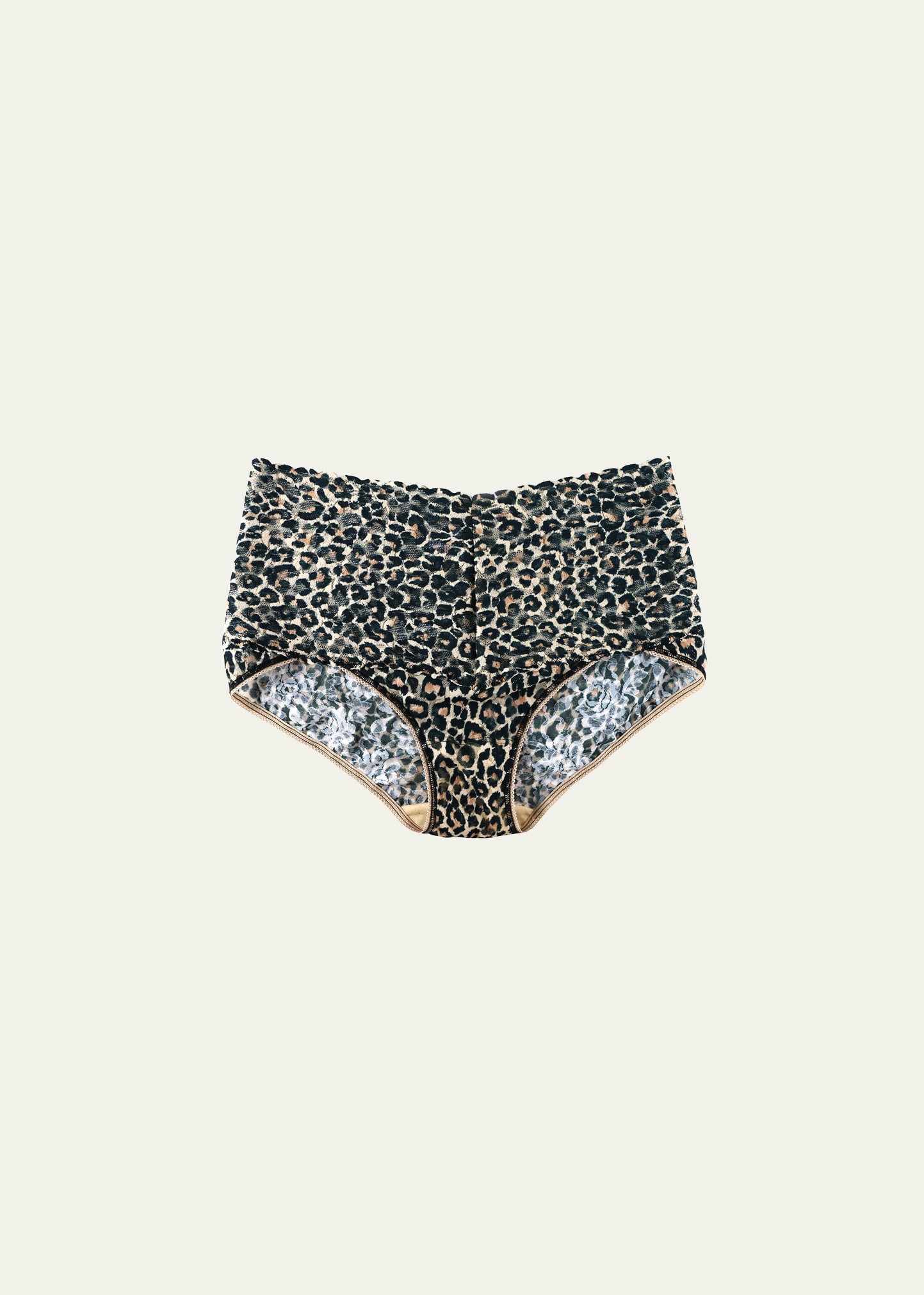Retro Leopard-Print Lace Briefs