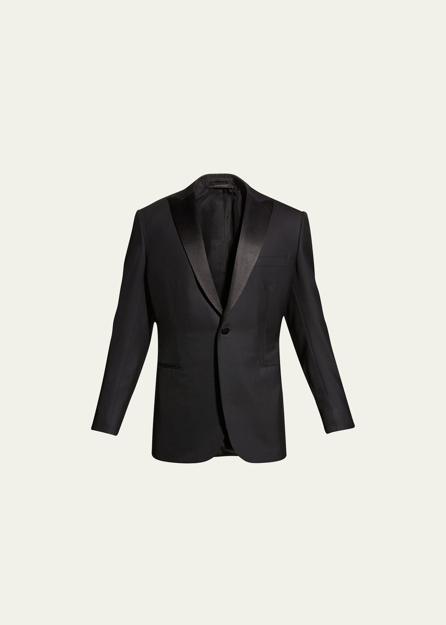 Shop Brioni Men's Solid Wool Tuxedo In Black