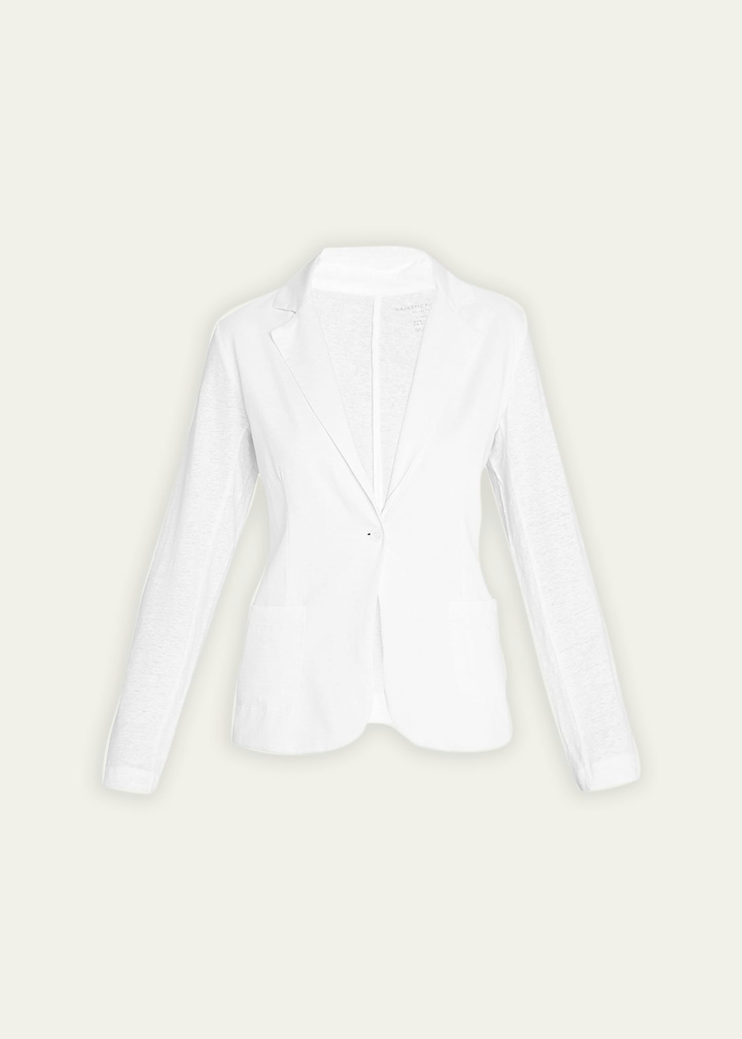 Majestic Stretch Linen One-button Blazer In White