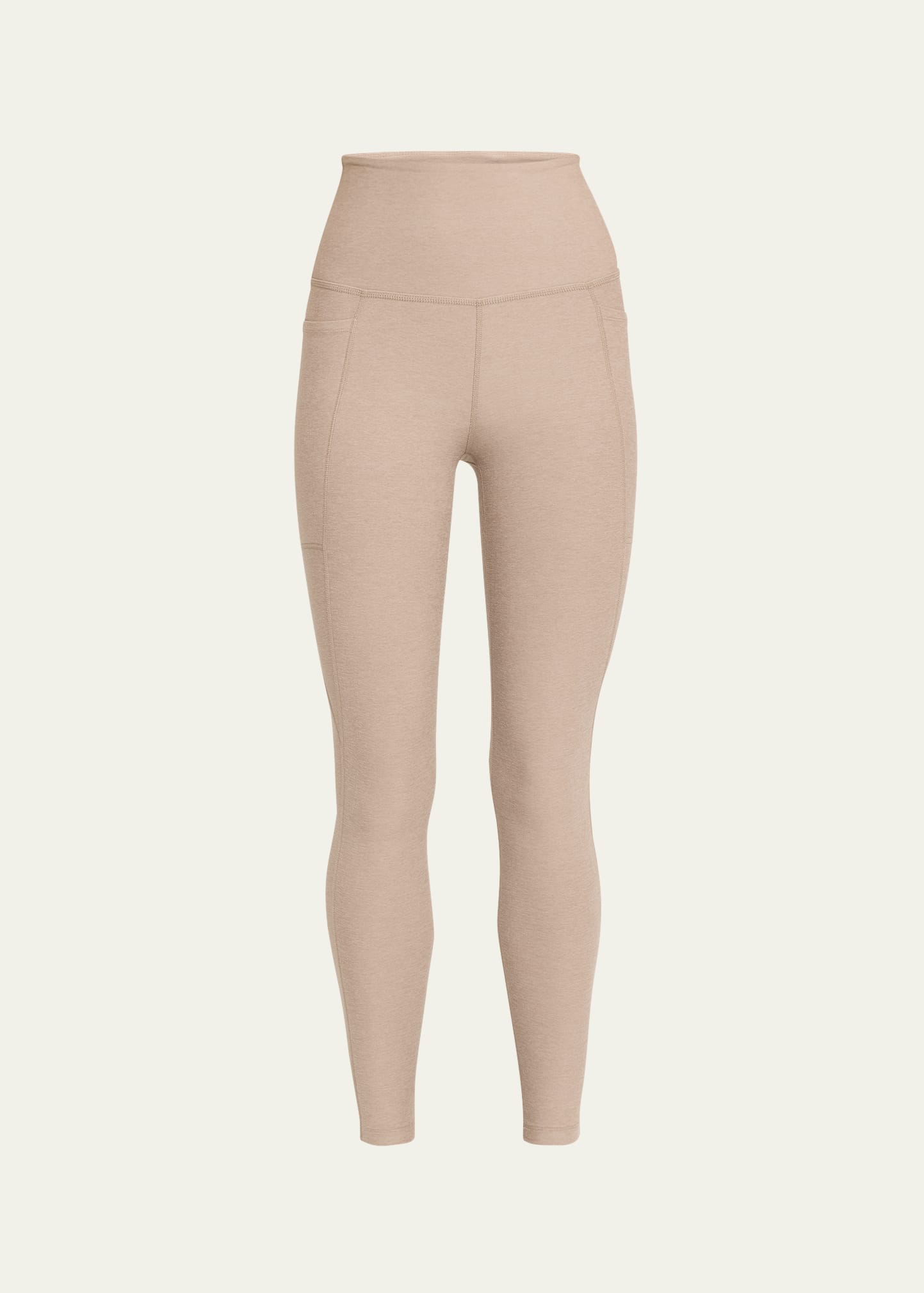 Beyond Yoga Out Of Pocket Space Dye High-waist Mid Leggings In Neutral