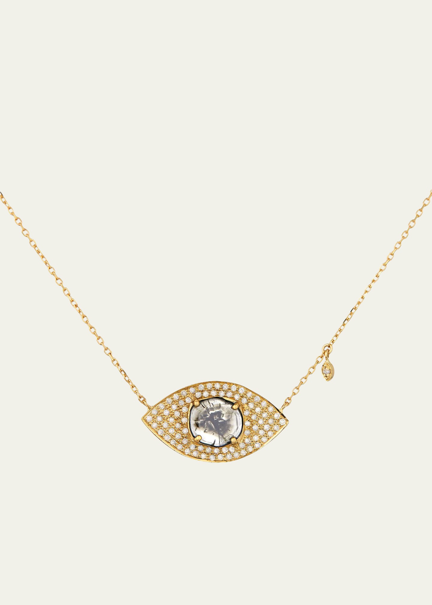 14k Yellow Gold Diamond Slice Pendant Necklace