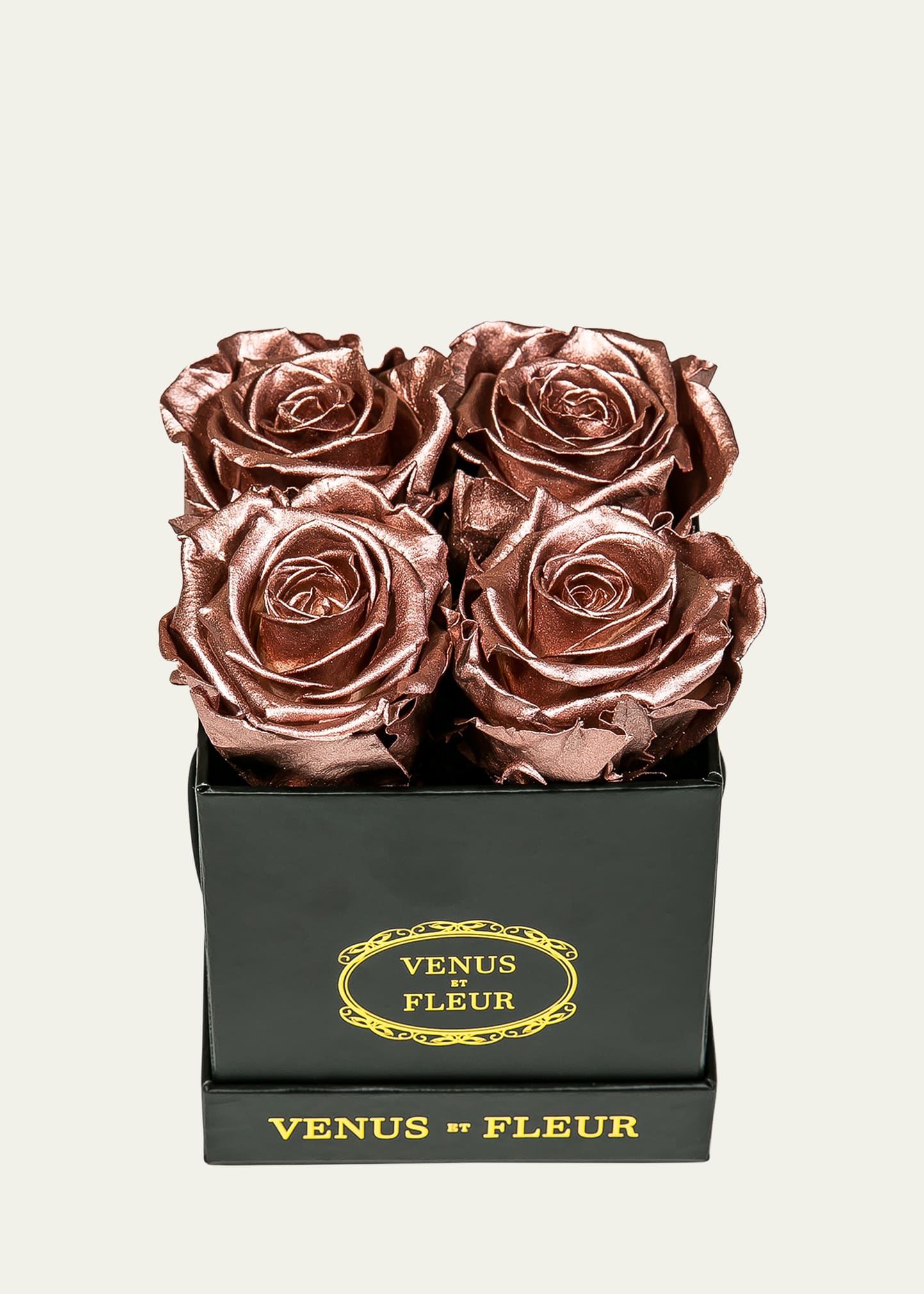 Venus Et Fleur Classic Petite Square Rose Box In Rose Gold