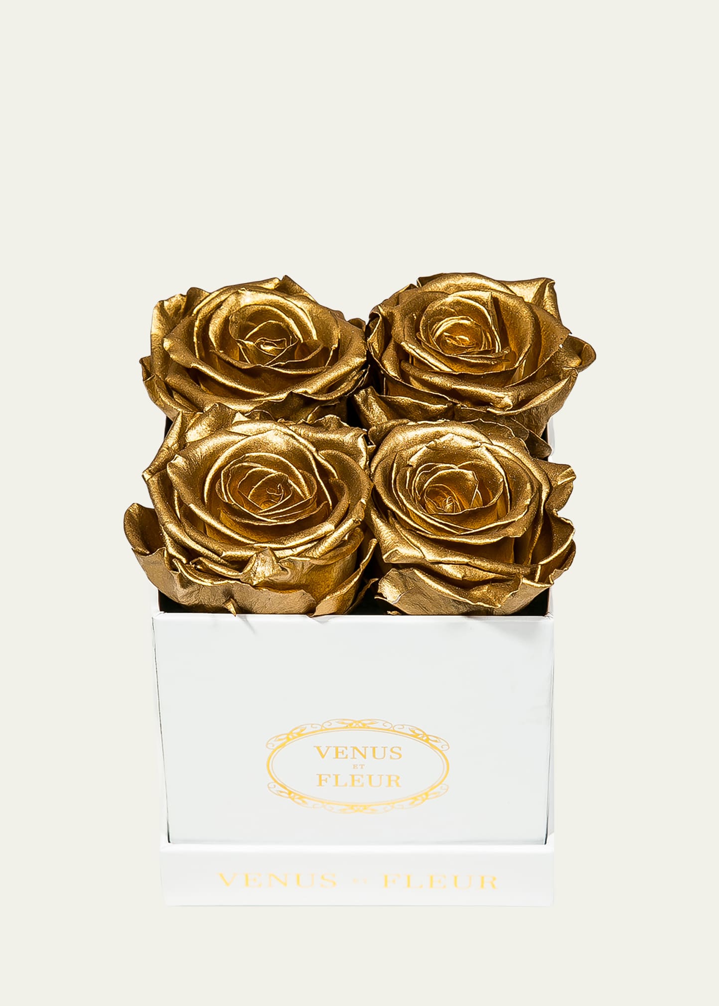 Shop Venus Et Fleur Classic Petite Square Rose Box In Gold