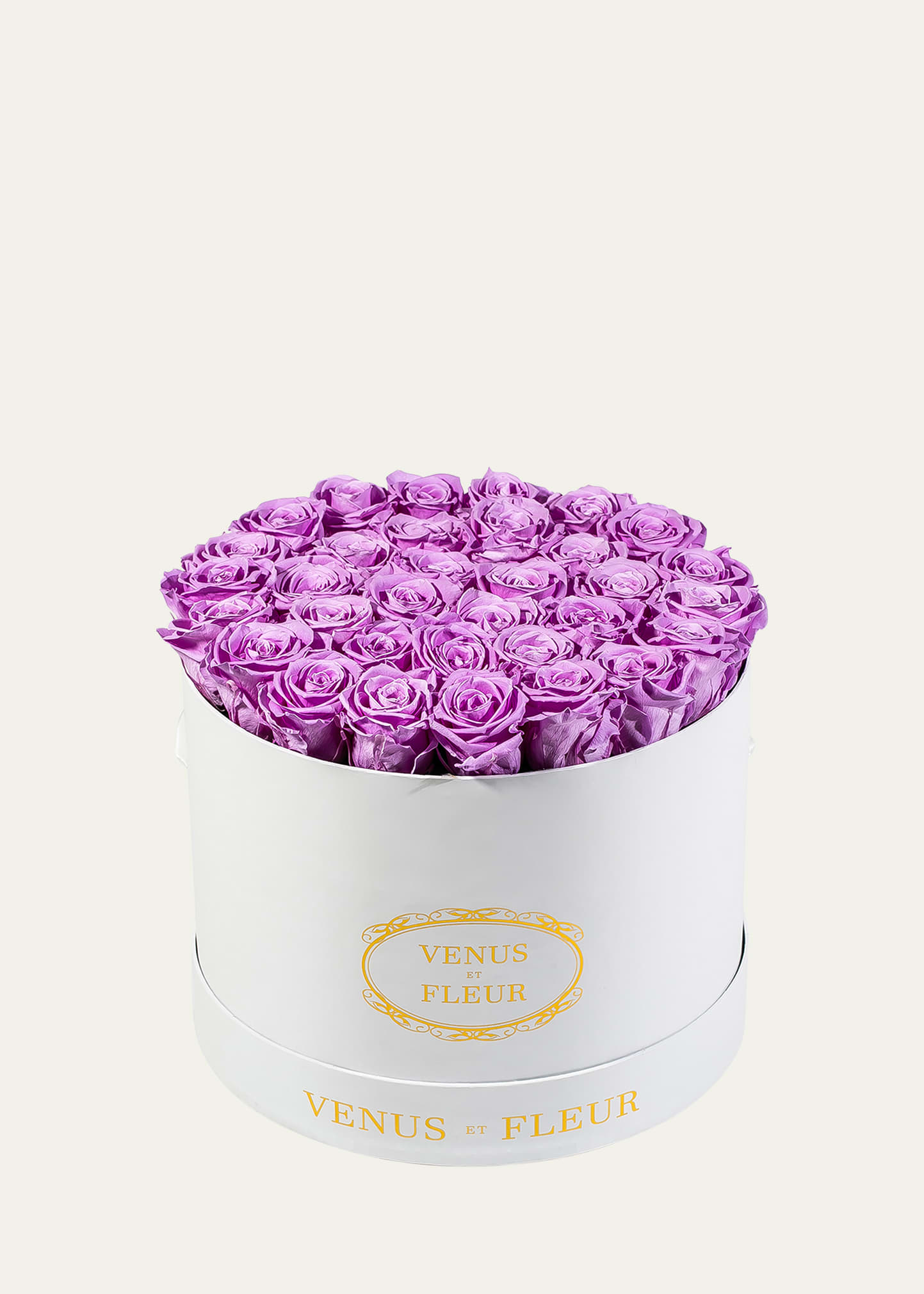 Venus Et Fleur Classic Large Round Rose Box In Lilac