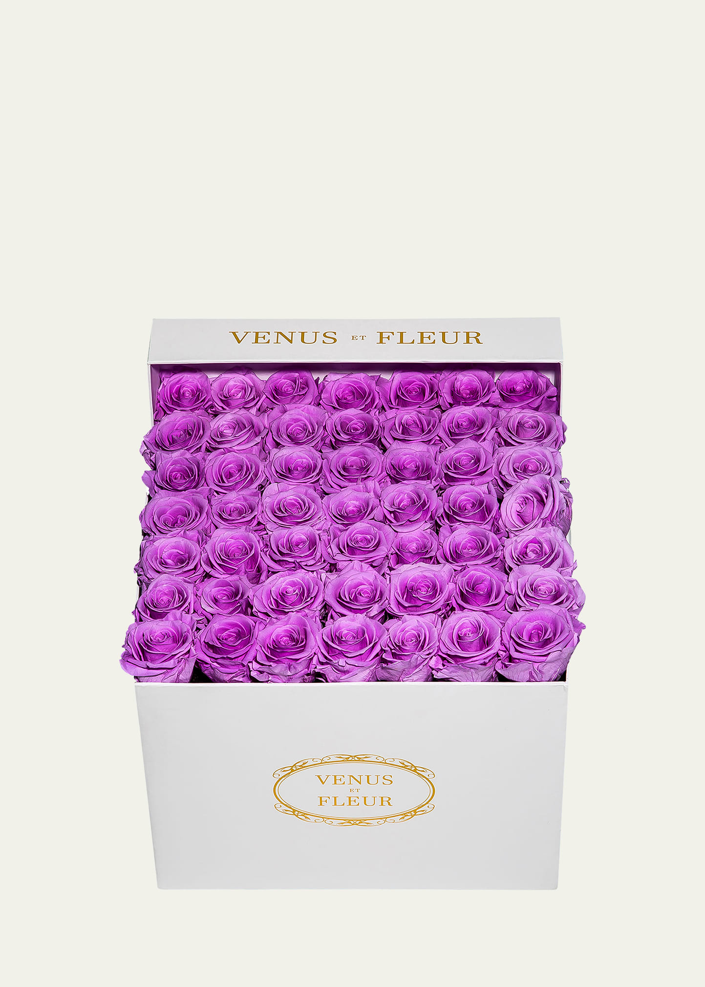 Venus Et Fleur Classic Large Square Rose Box In Lilac