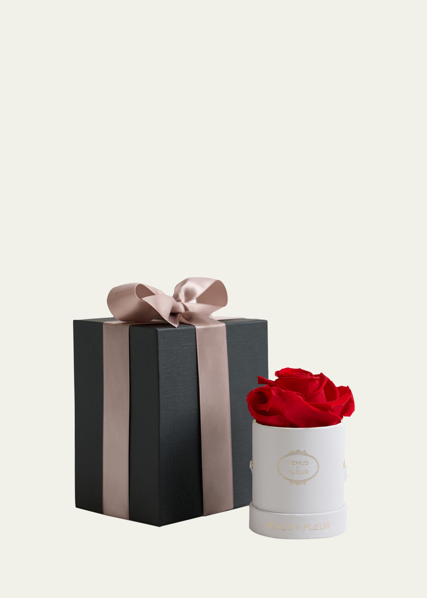 Venus Et Fleur Classic Mini Round Rose Box In Red