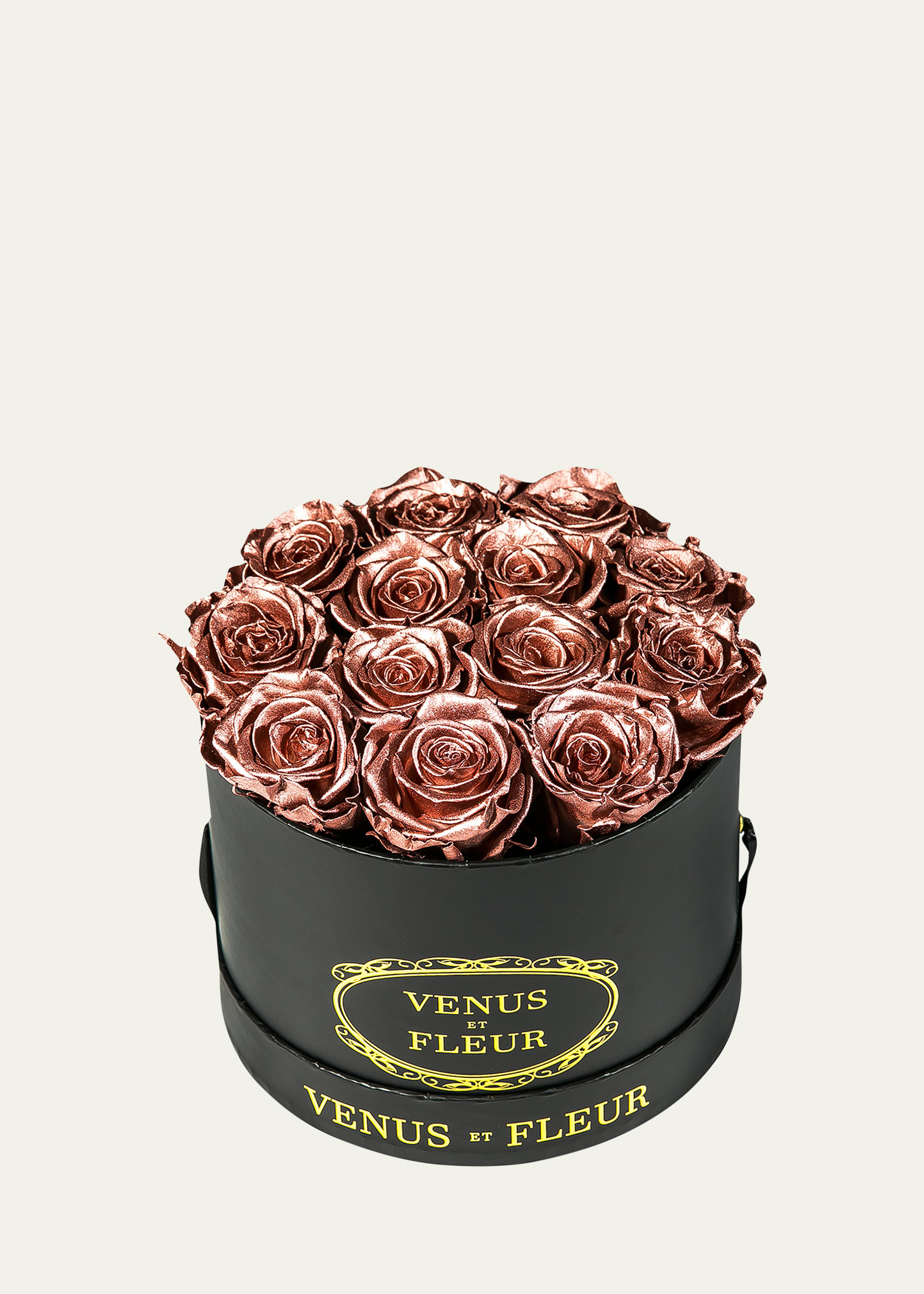Shop Venus Et Fleur Classic Small Round Rose Box In Rose Gold