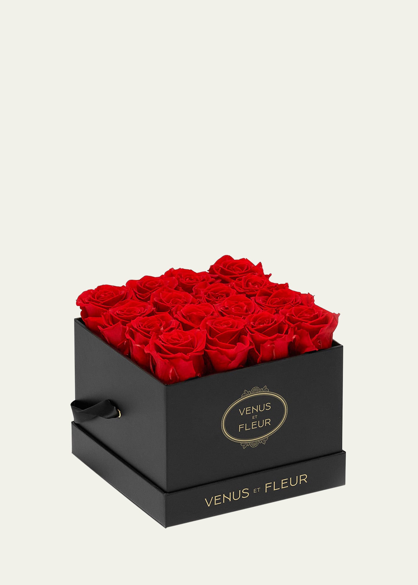 Venus Et Fleur Classic Small Square Rose Box In Red