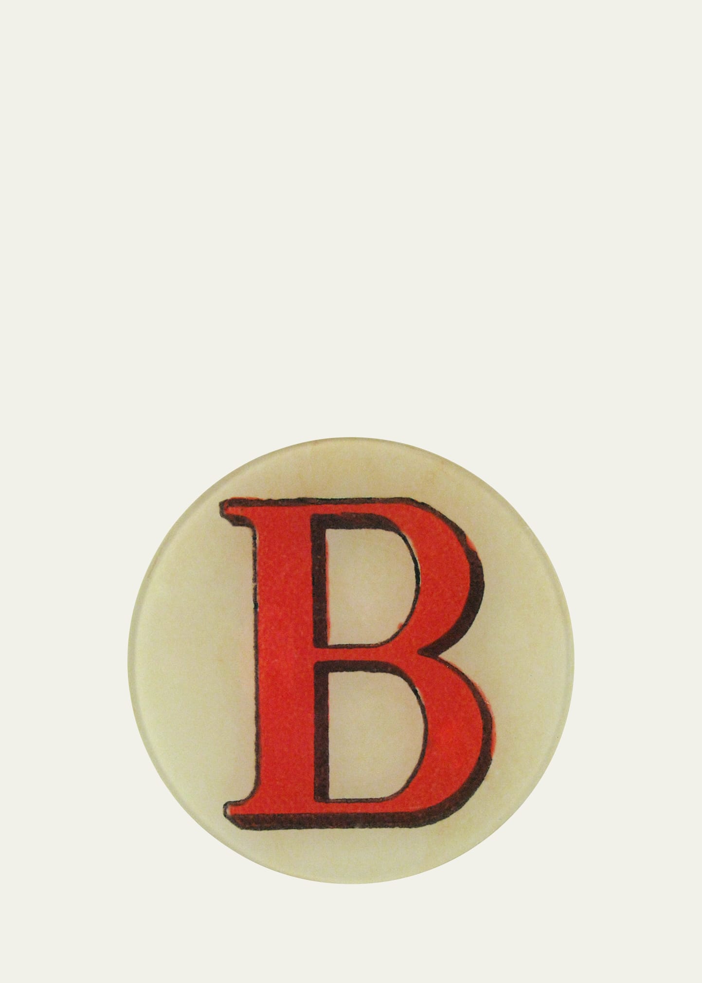 John Derian Red Letter B Decorative Plate In Neutral