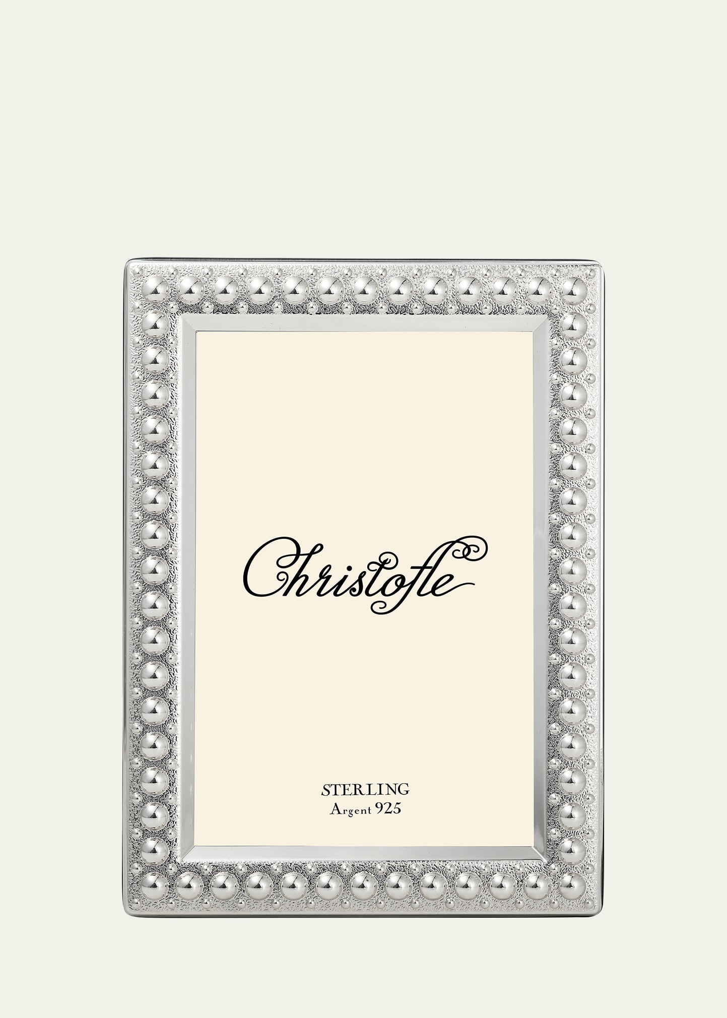 Christofle Perles Sterling Silver Frame, 4" X 6" In Gray
