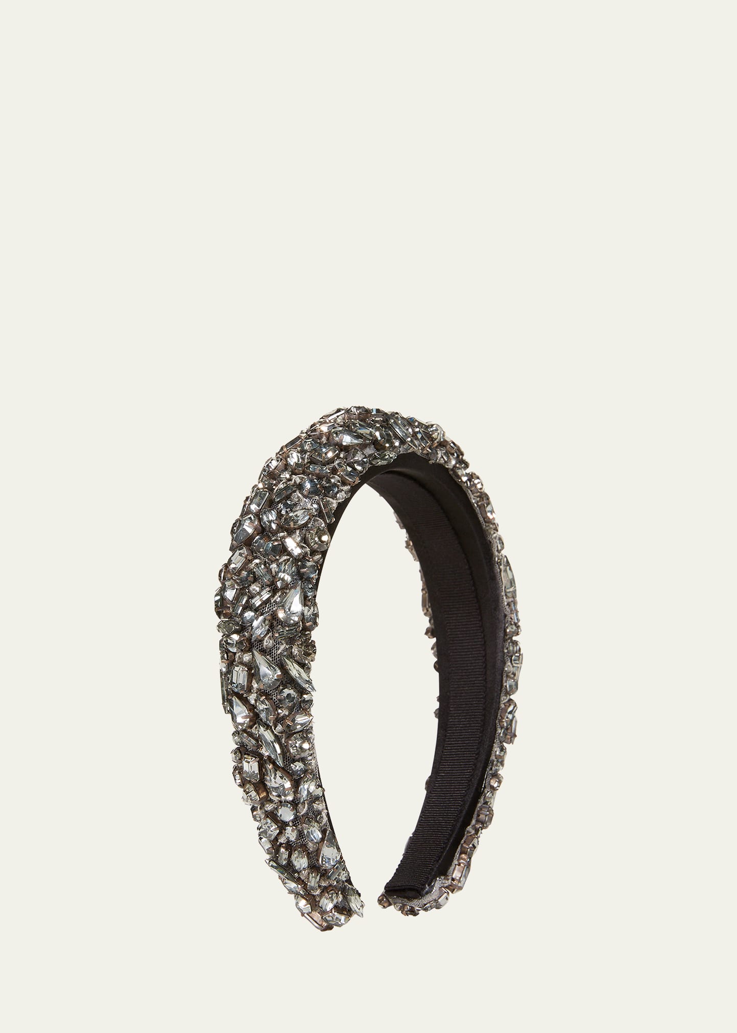 Jennifer Behr Czarina Crystal Embellished Headband In Black