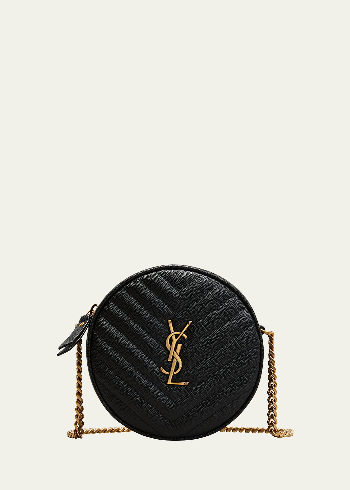 Saint Laurent - Circle Quilted Textured-leather Bag - Black