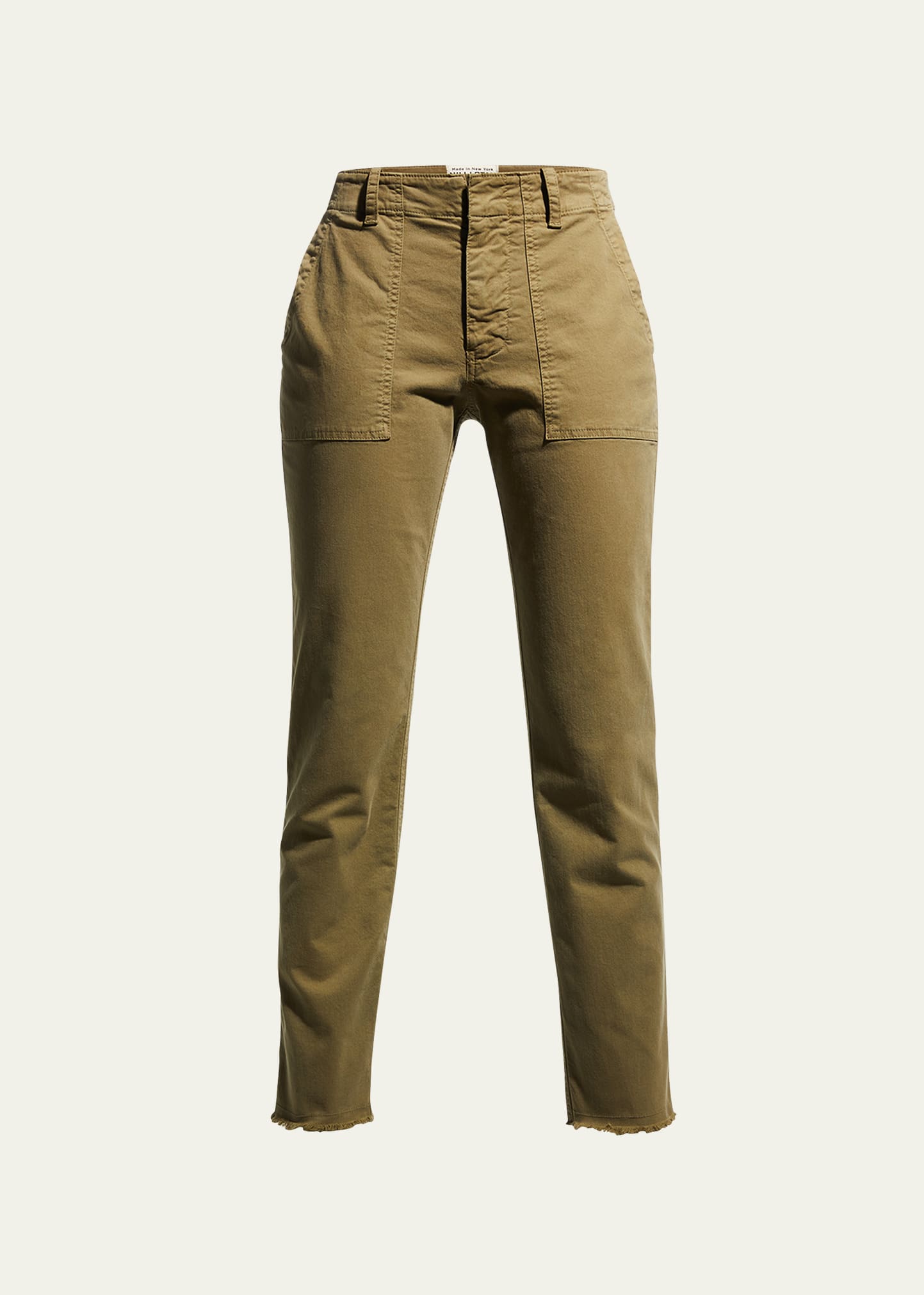 Nili Lotan Jenna Cropped Raw-edge Pants In Bamboo