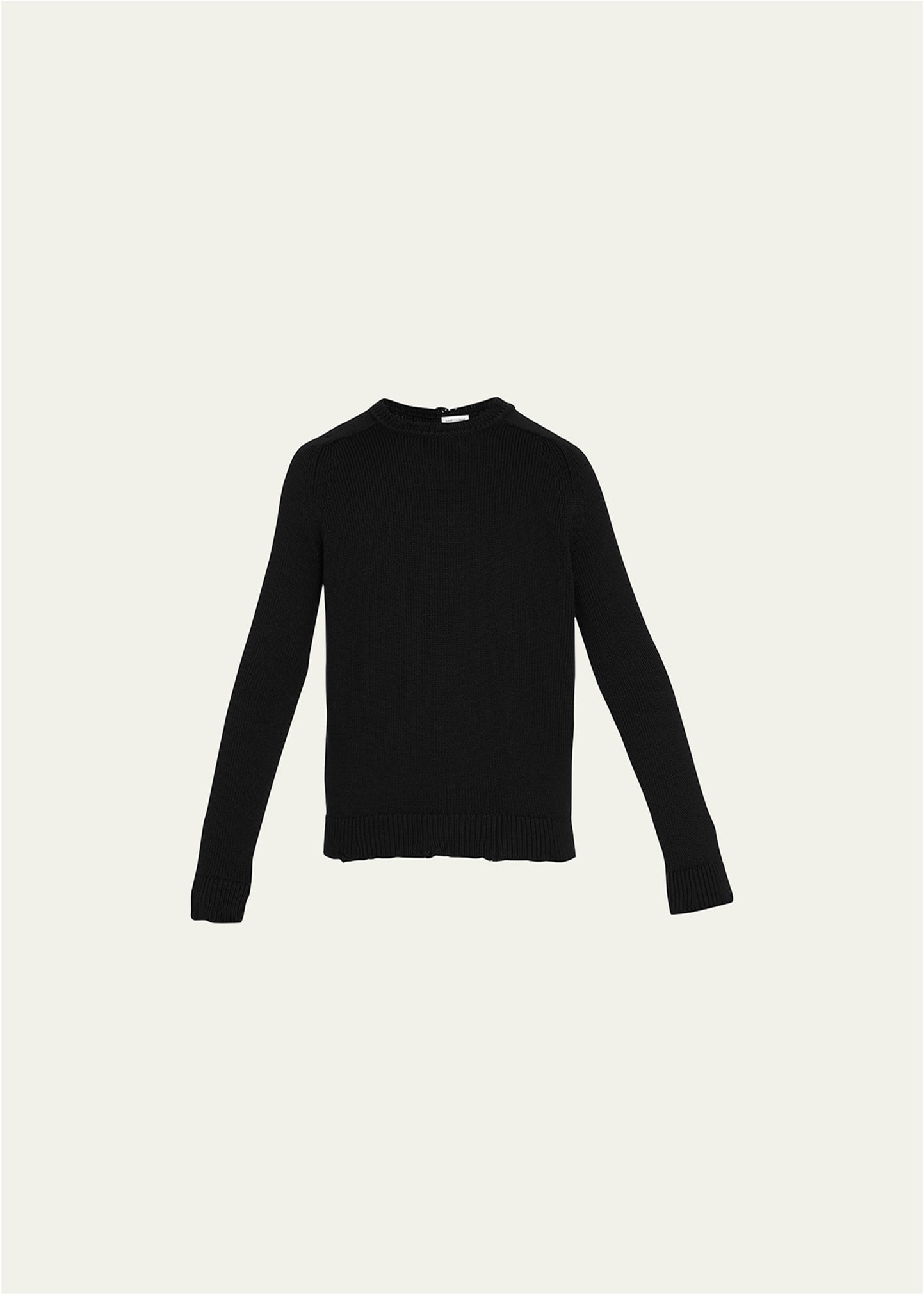 Saint Laurent Distressed-effect Crew Neck Jumper In Black