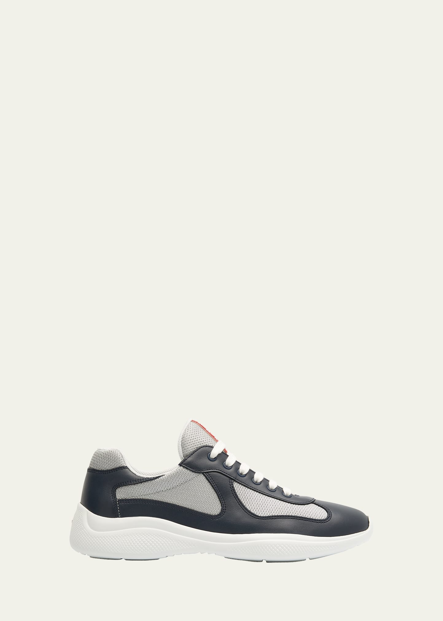 Prada Chunky Black Sneakers With Textured Panels In Baltic Blue