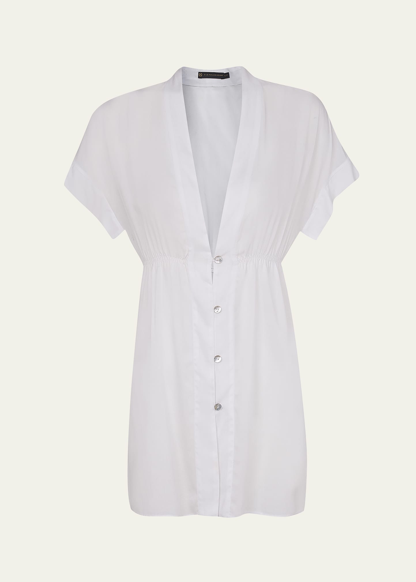 Shop Vix Solid Fuji Pleats Button-front Caftan In White