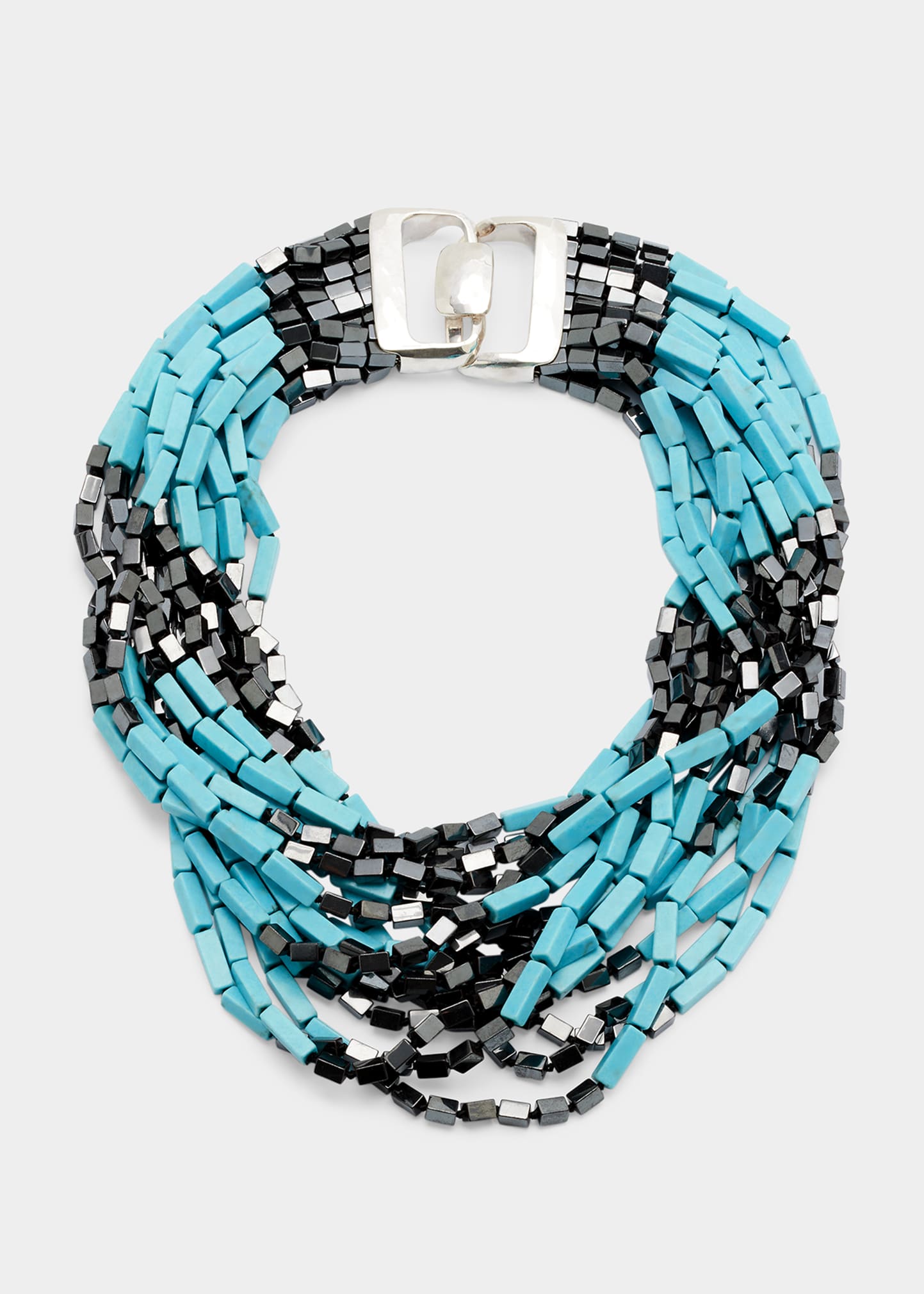 Turquoise and Hematite Multi-Strand Necklace
