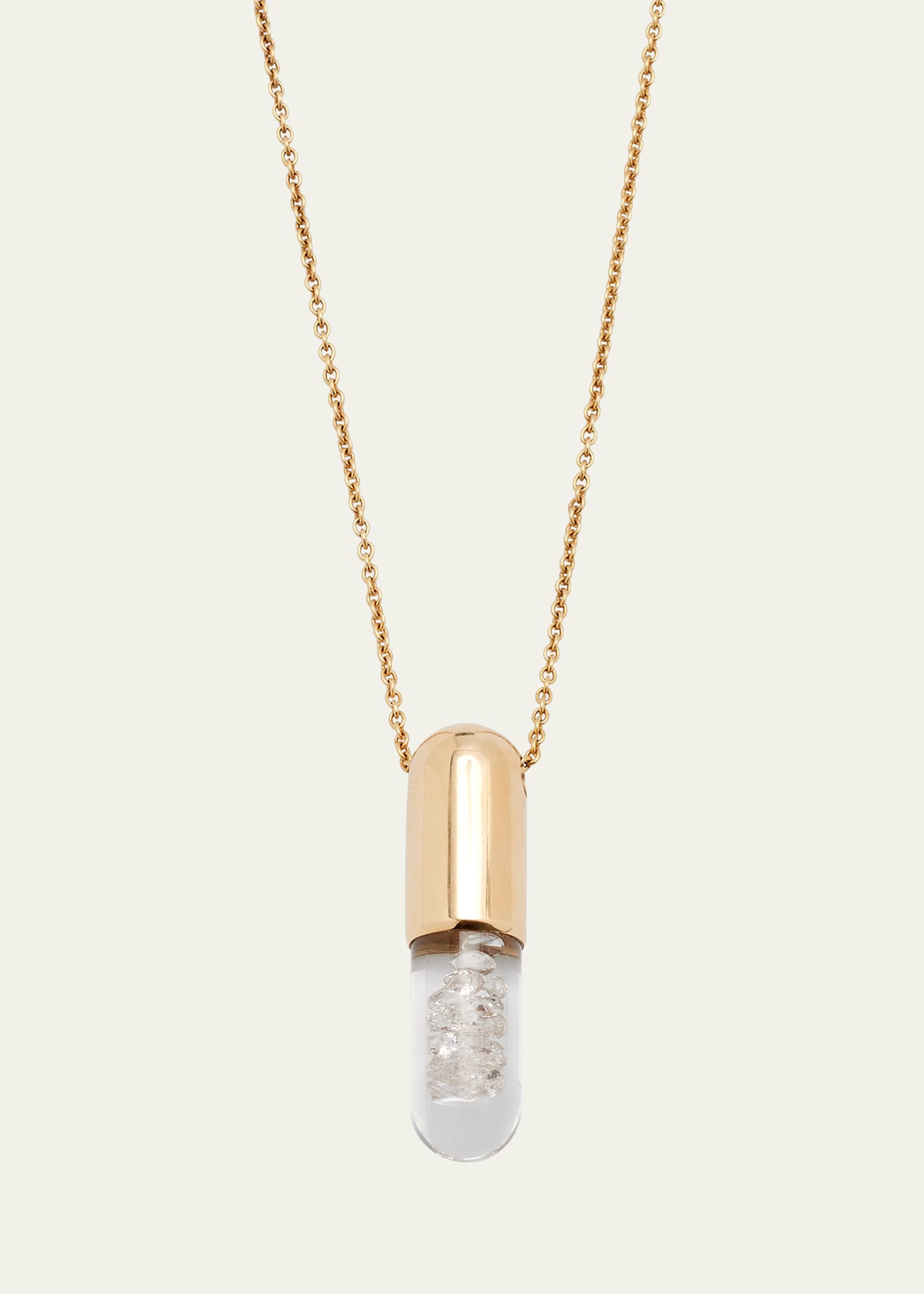 Large Elixir Capped Diamond Pendant Necklace