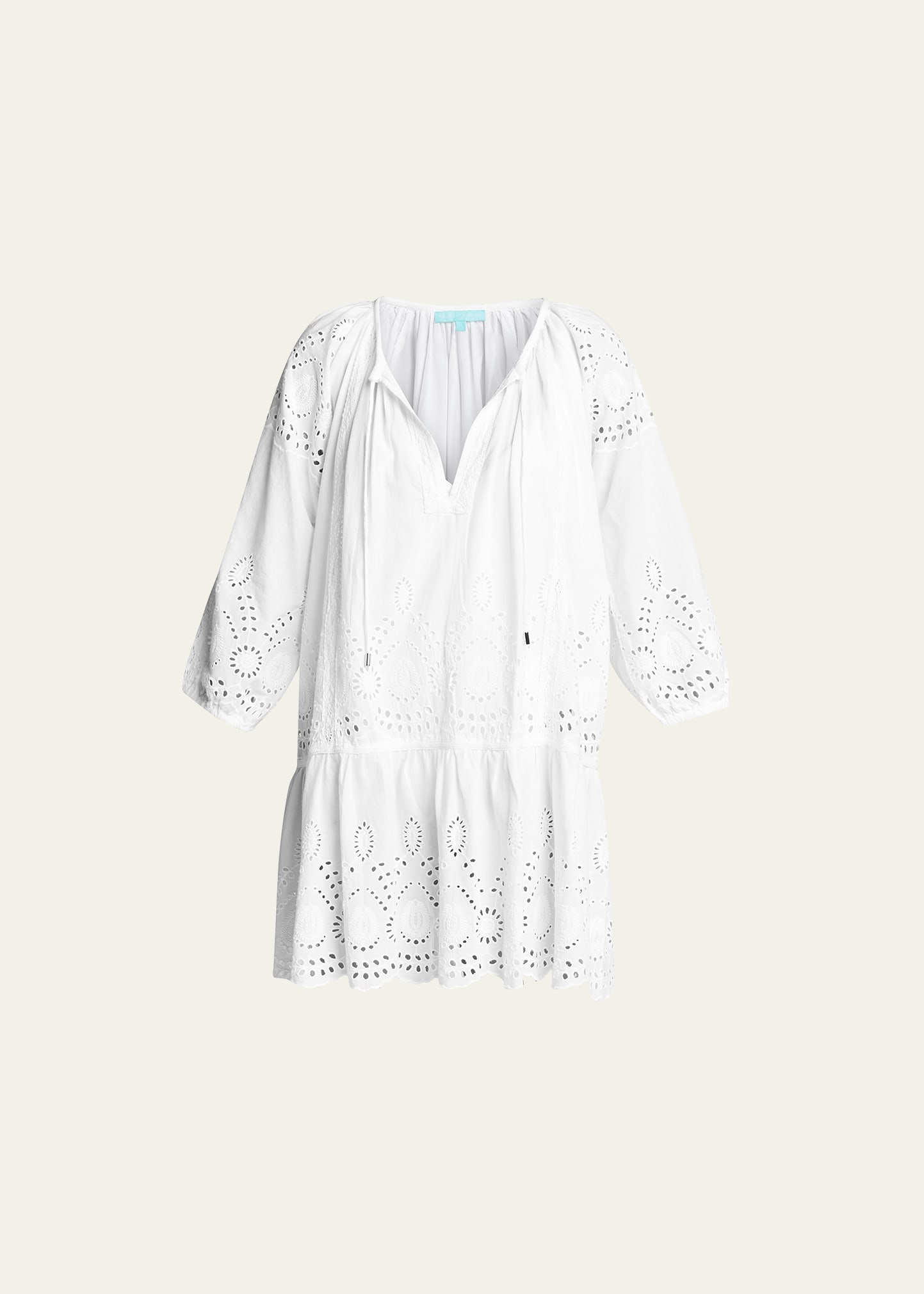 Melissa Odabash Ashley Coverup Eyelet Kaftan In Flamingo