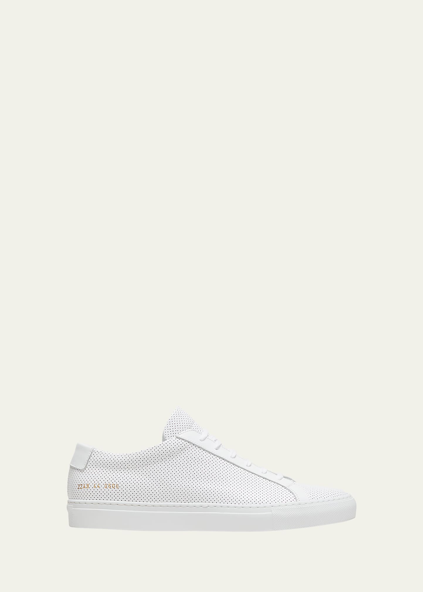 Common Projects Men's Achilles Perforated Leather Low-top Sneakers In White