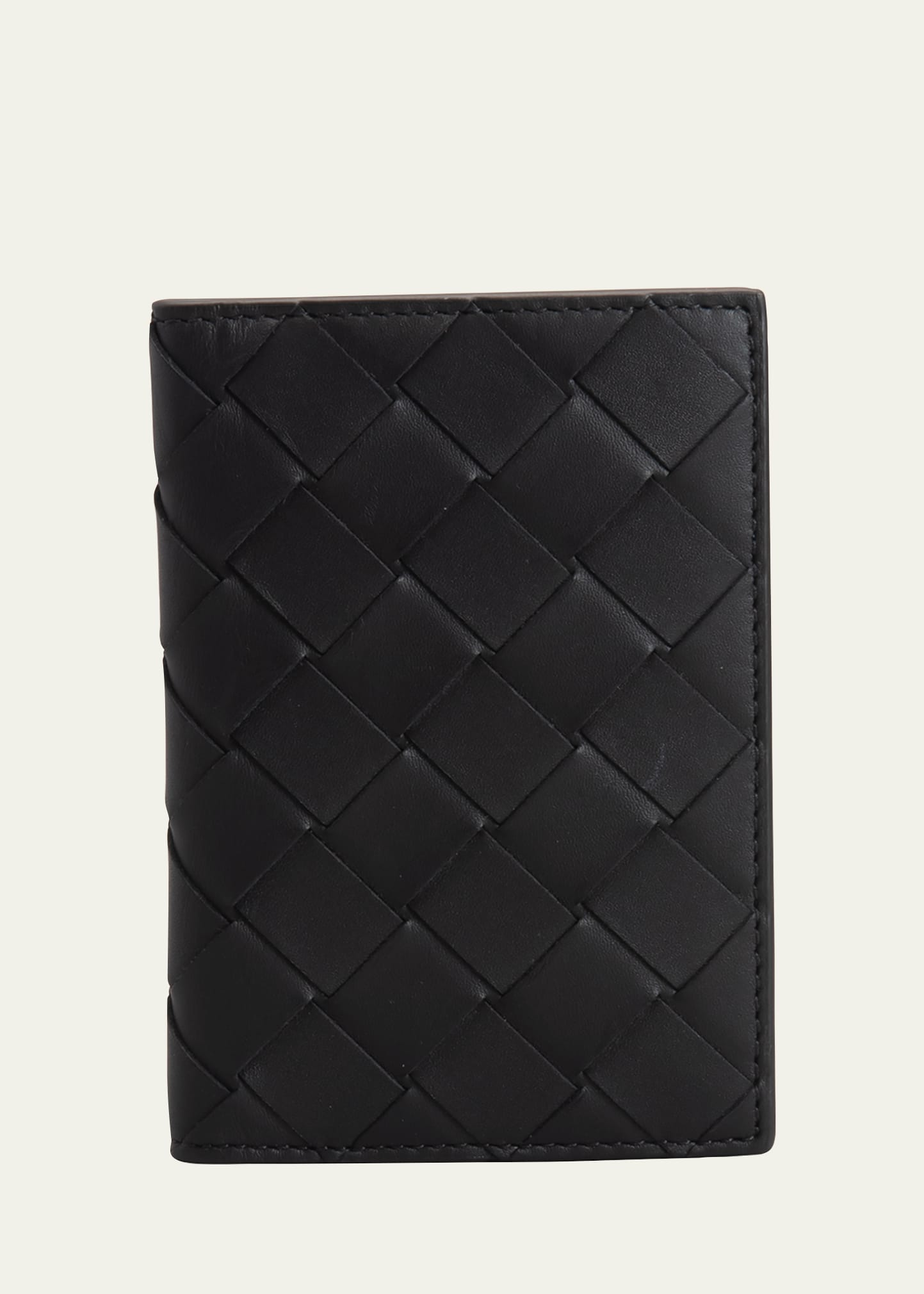 Bottega Veneta Men's Portacard Woven Leather Card Case