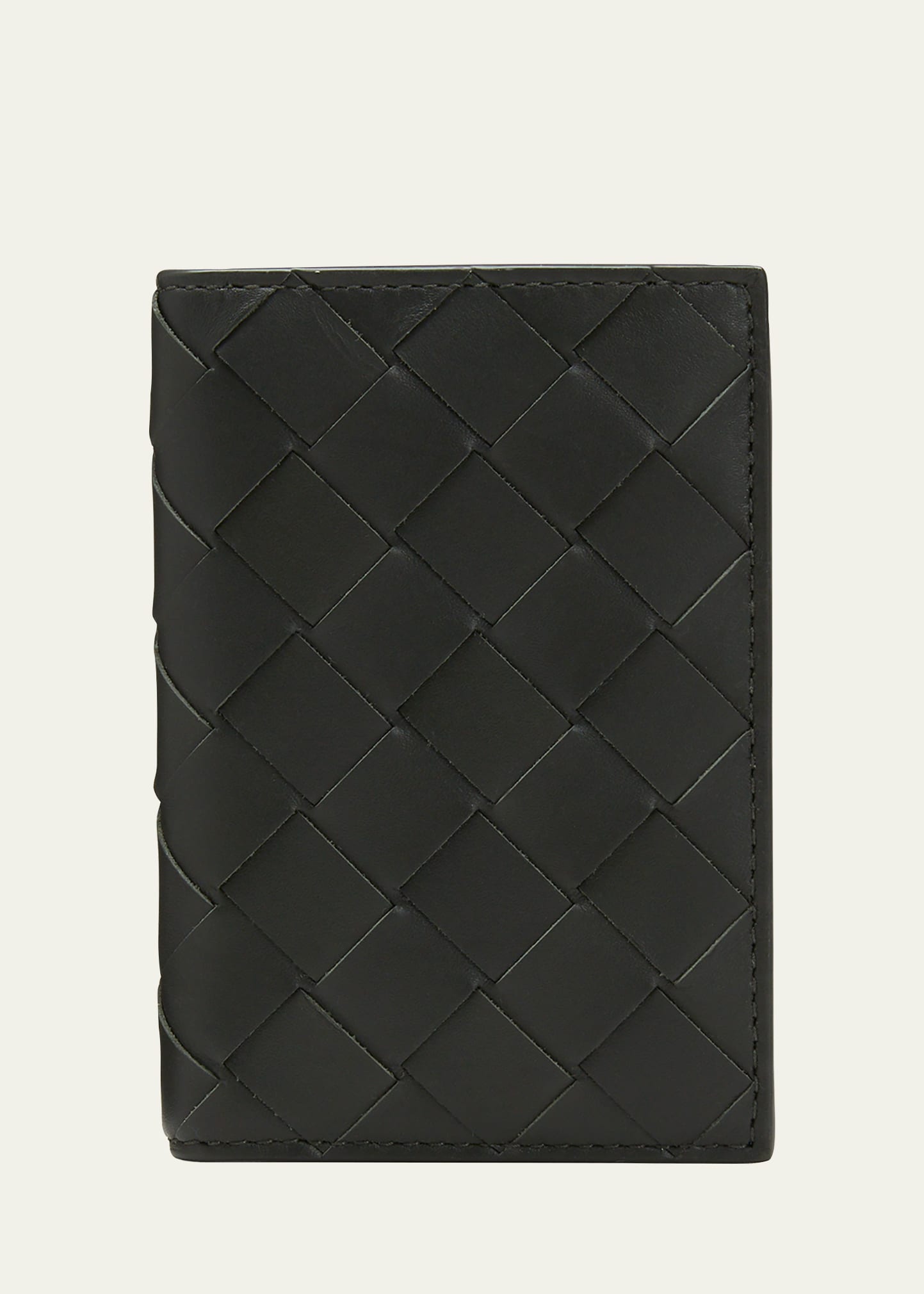 Bottega Veneta Men's Portacard Woven Leather Card Case