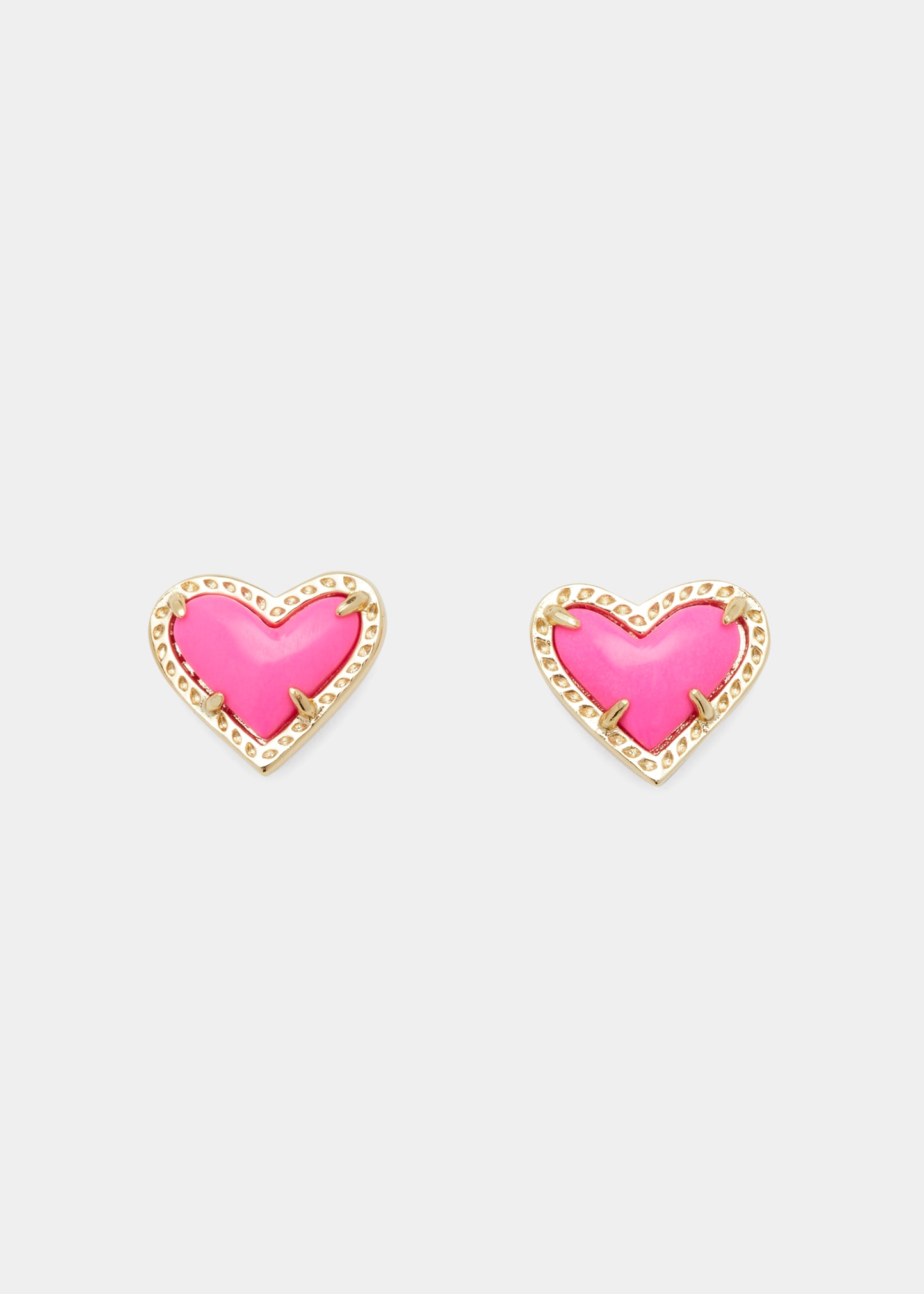 Kendra Scott Ari Heart Stud Earrings In Neon Pink