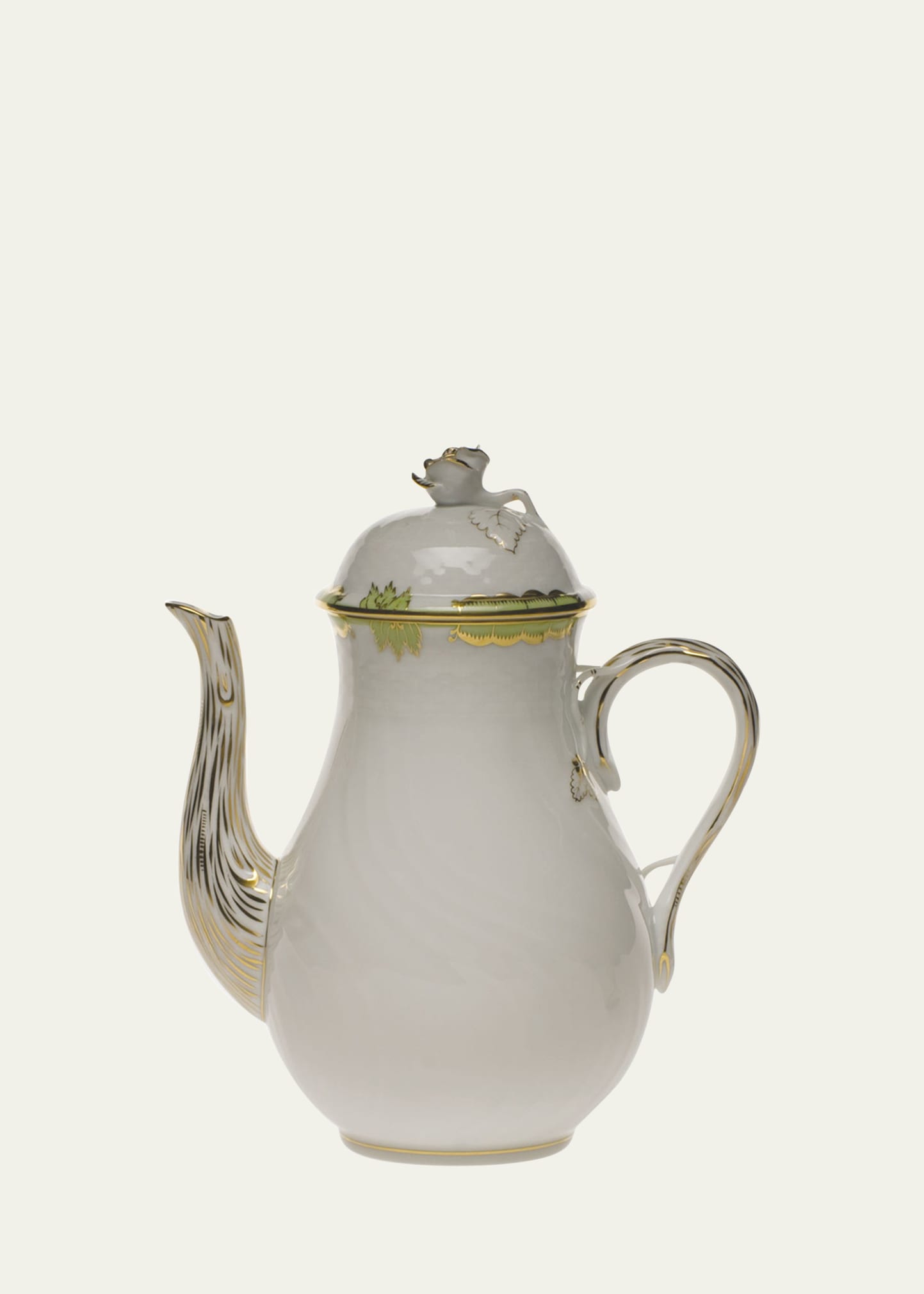 Princess Victoria Green Coffee Pot with Rose
