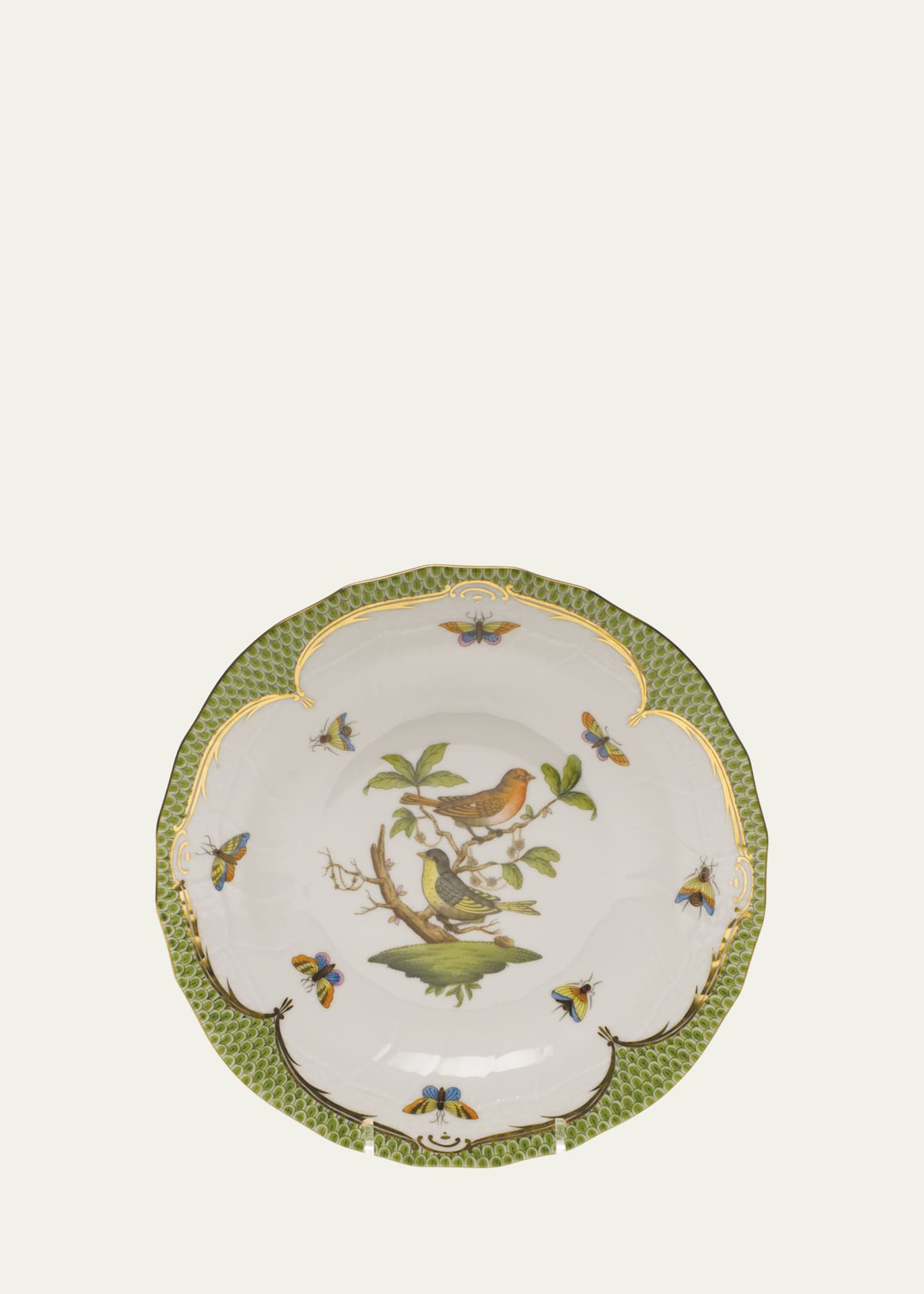 Rothschild Bird Green Motif 03 Dessert Plate