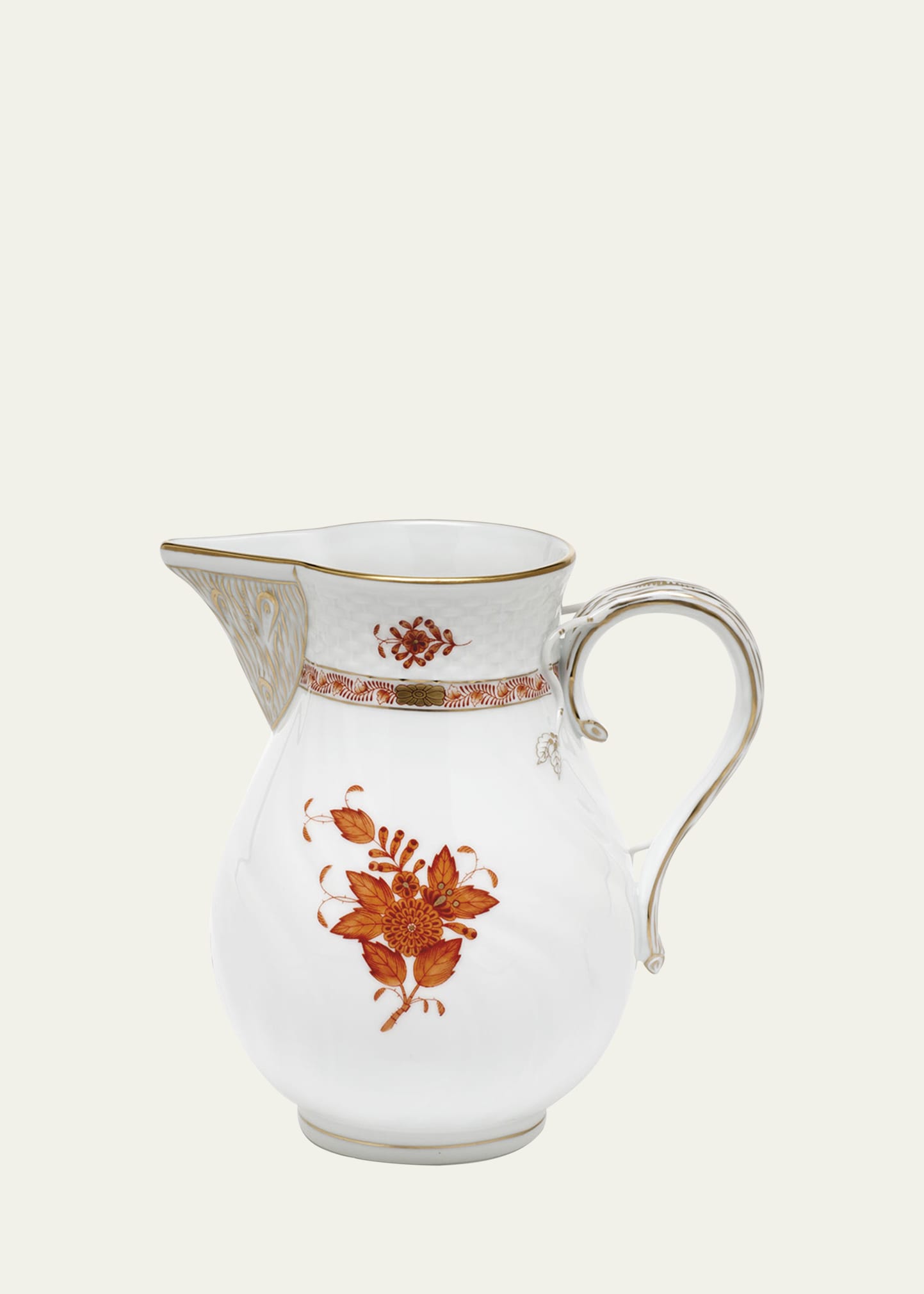 Chinese Bouquet Rust Pitcher