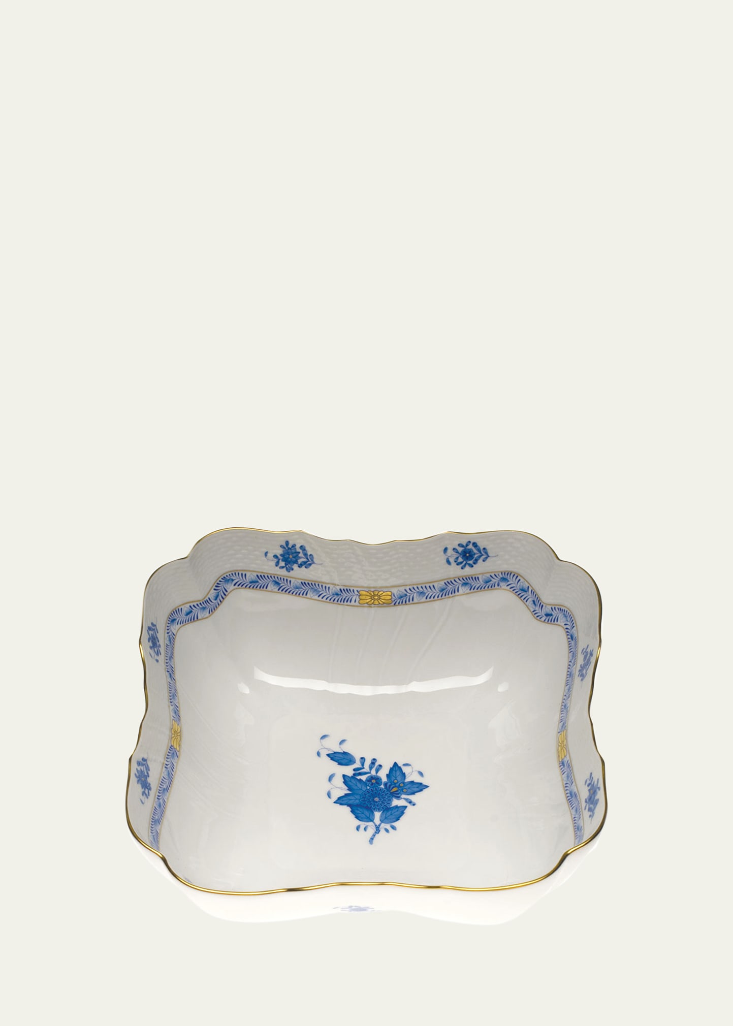 Chinese Bouquet Blue Square Salad Bowl