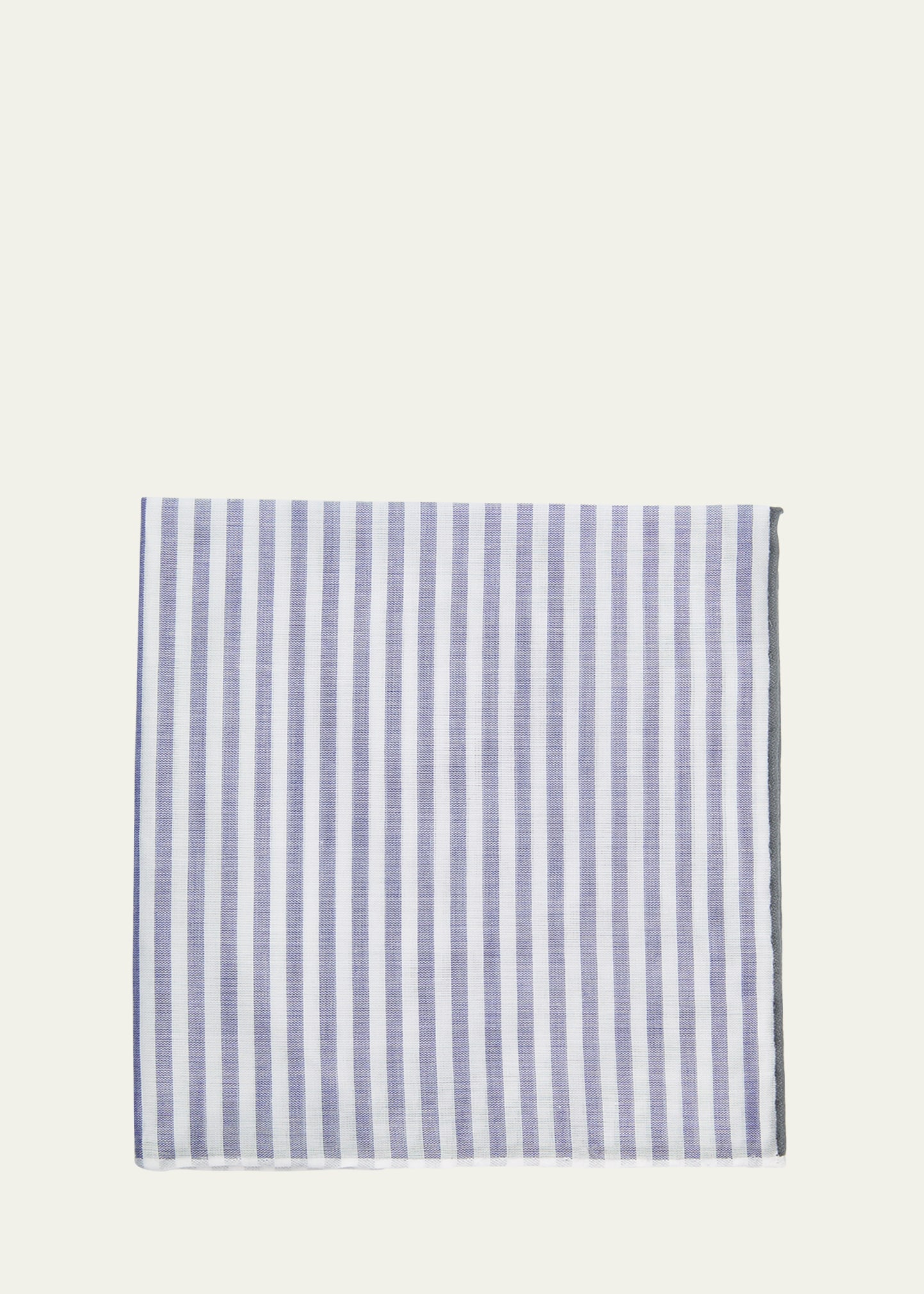 Simonnot Godard Men's Buren Cotton Stripe Pocket Square In Navy