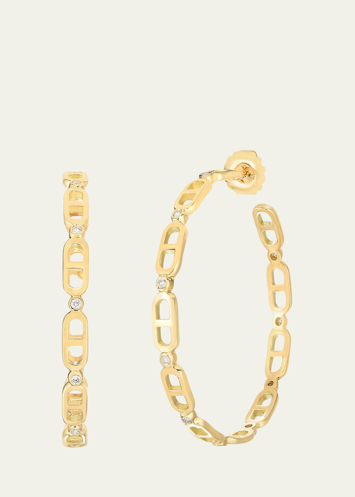Audrey C. Jewels Cheval 18k Gold Hoop Earrings - Large