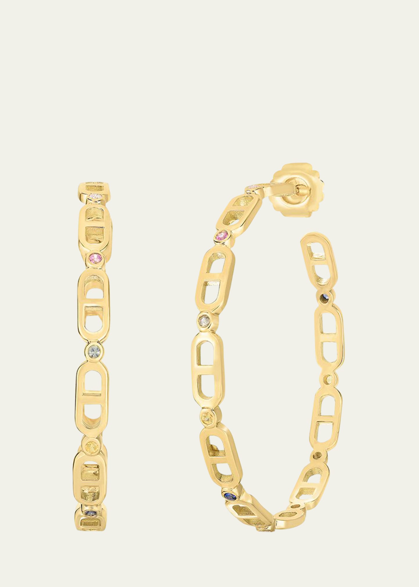 Audrey C. Jewels Cheval 18k Gold Hoop Earrings - Large