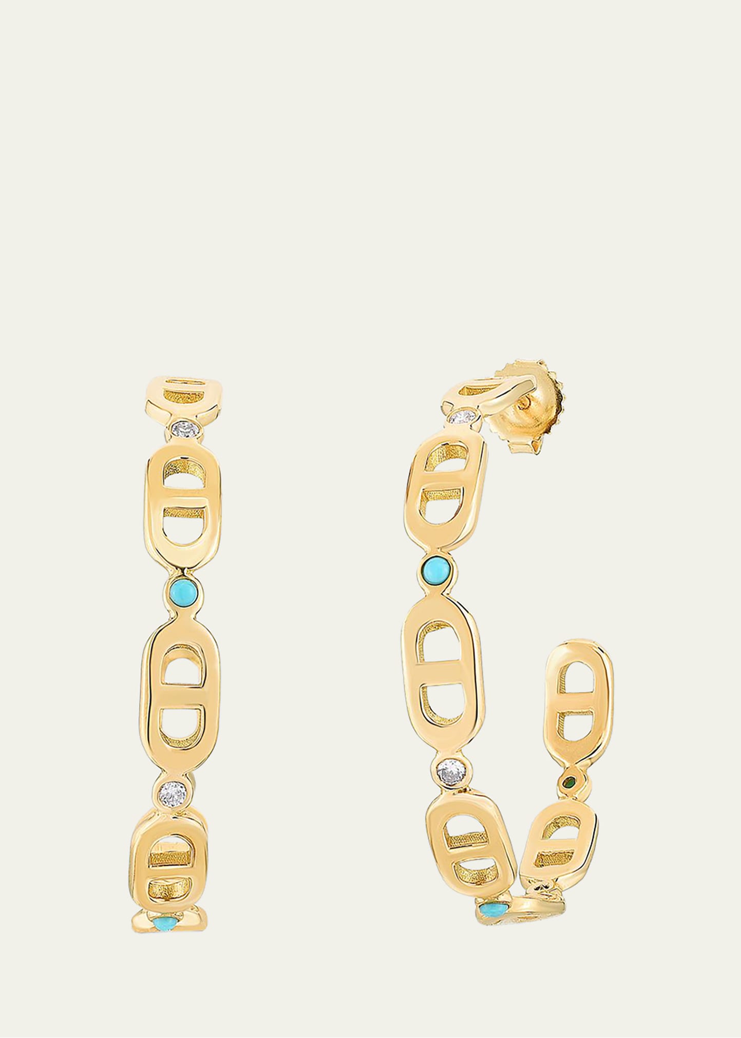Audrey C. Jewels Cheval 18k Gold Hoop Earrings - Small
