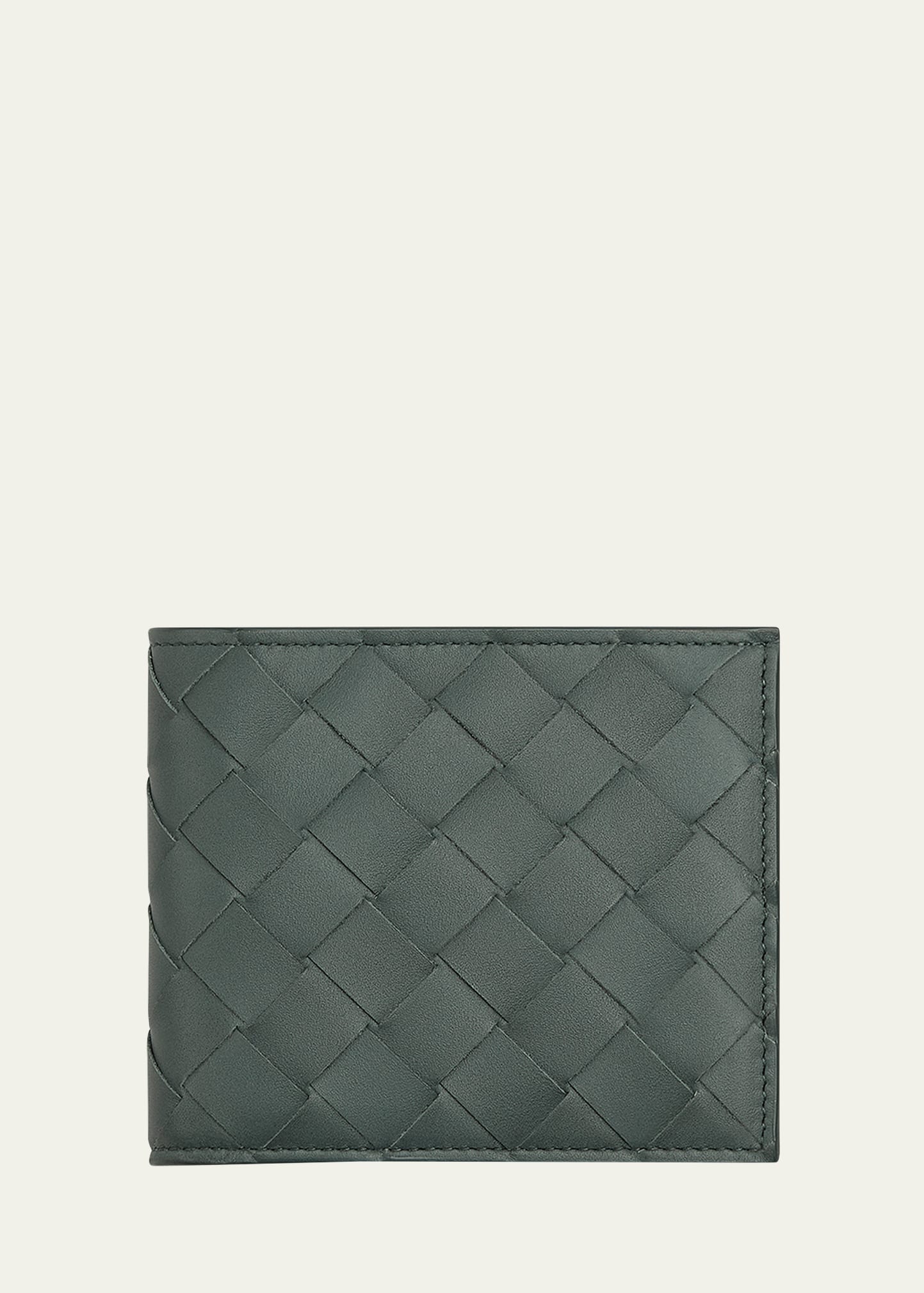 Bottega Veneta Men's Intrecciato Leather Bifold Wallet In Slate-silver
