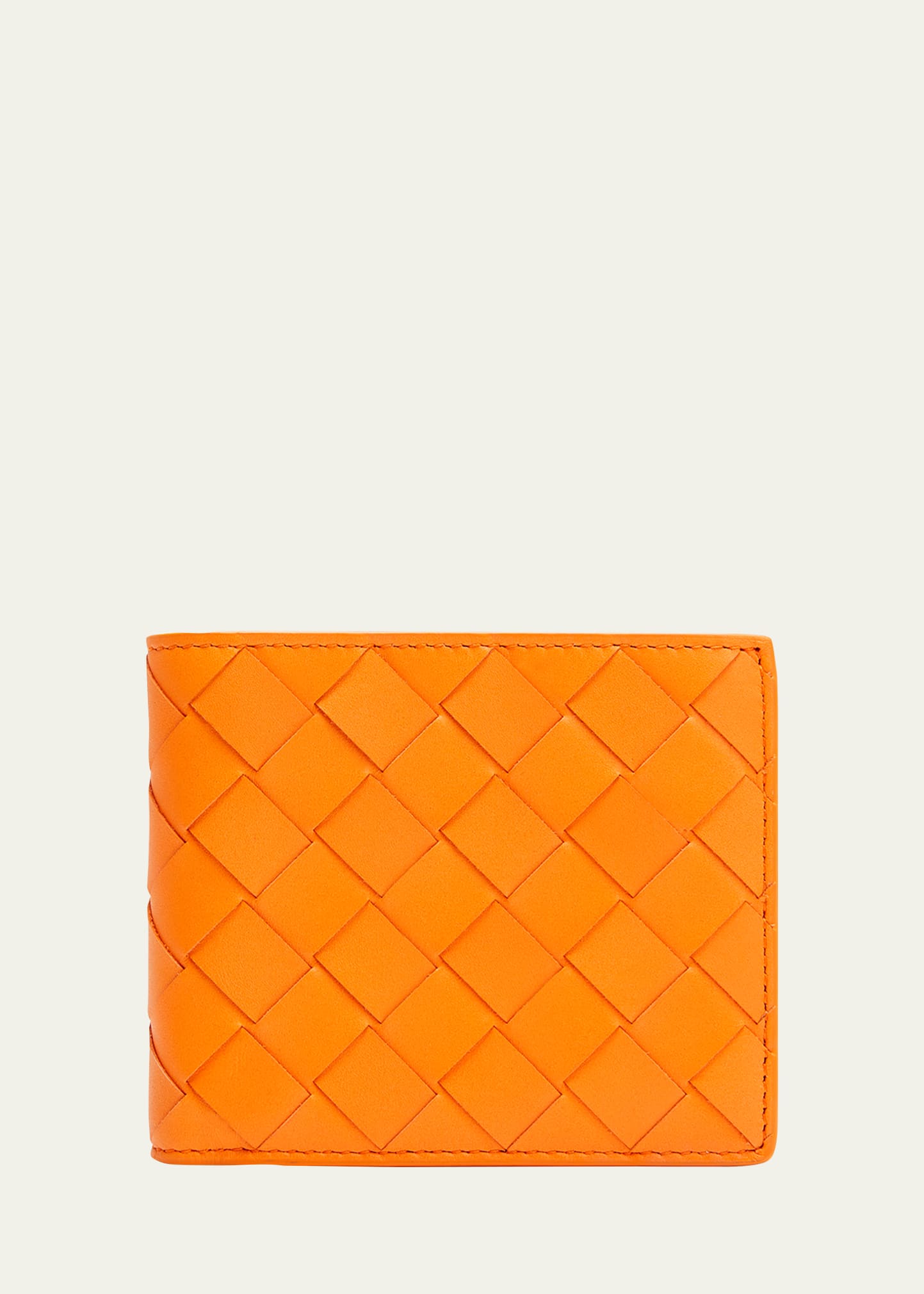 Bottega Veneta Men's Intrecciato Leather Bifold Wallet In Sunset