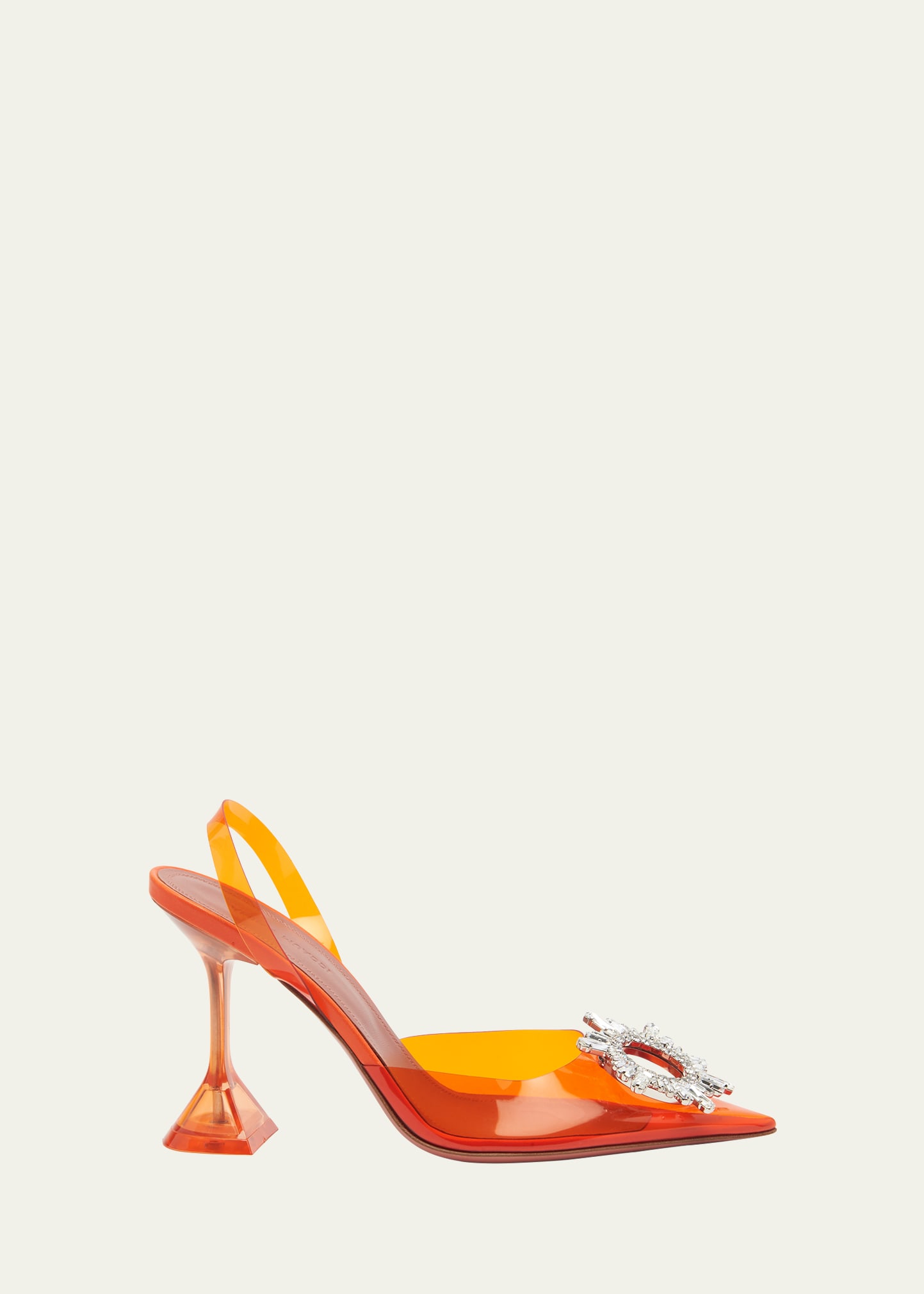 Amina Muaddi Begum 90mm 'glass' Slingback Pumps In Sun